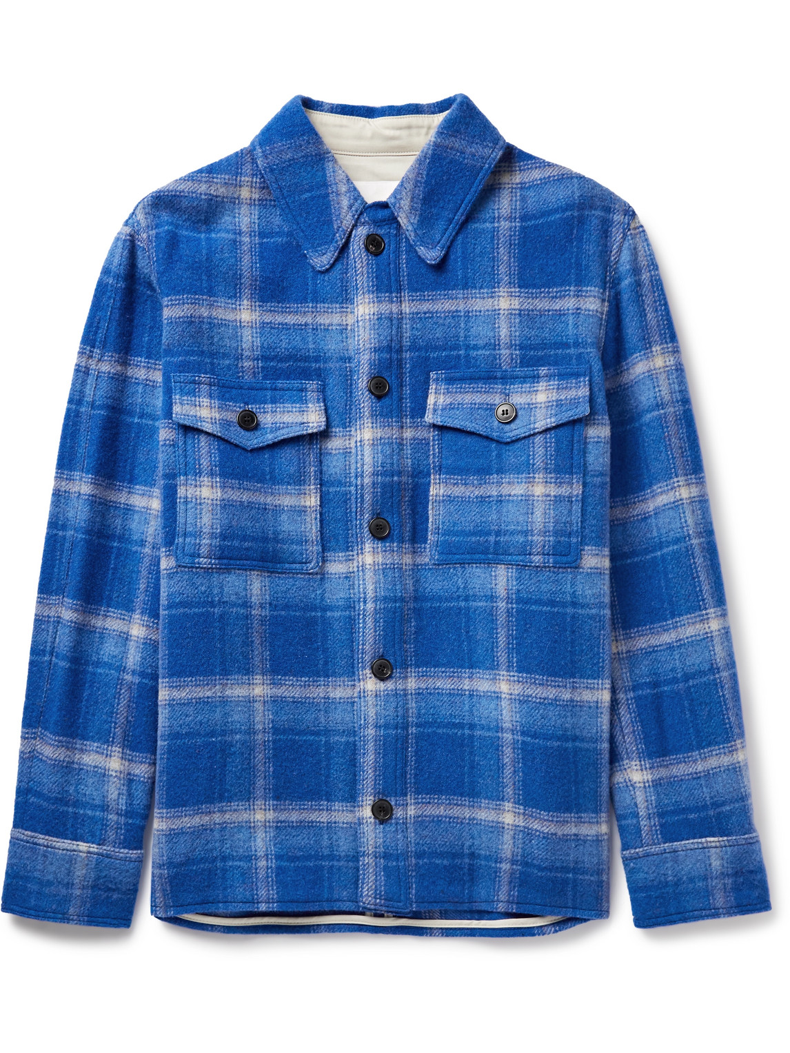 ISABEL MARANT OVERSIZED CHECKED WOOL-BLEND FELT OVERSHIRT