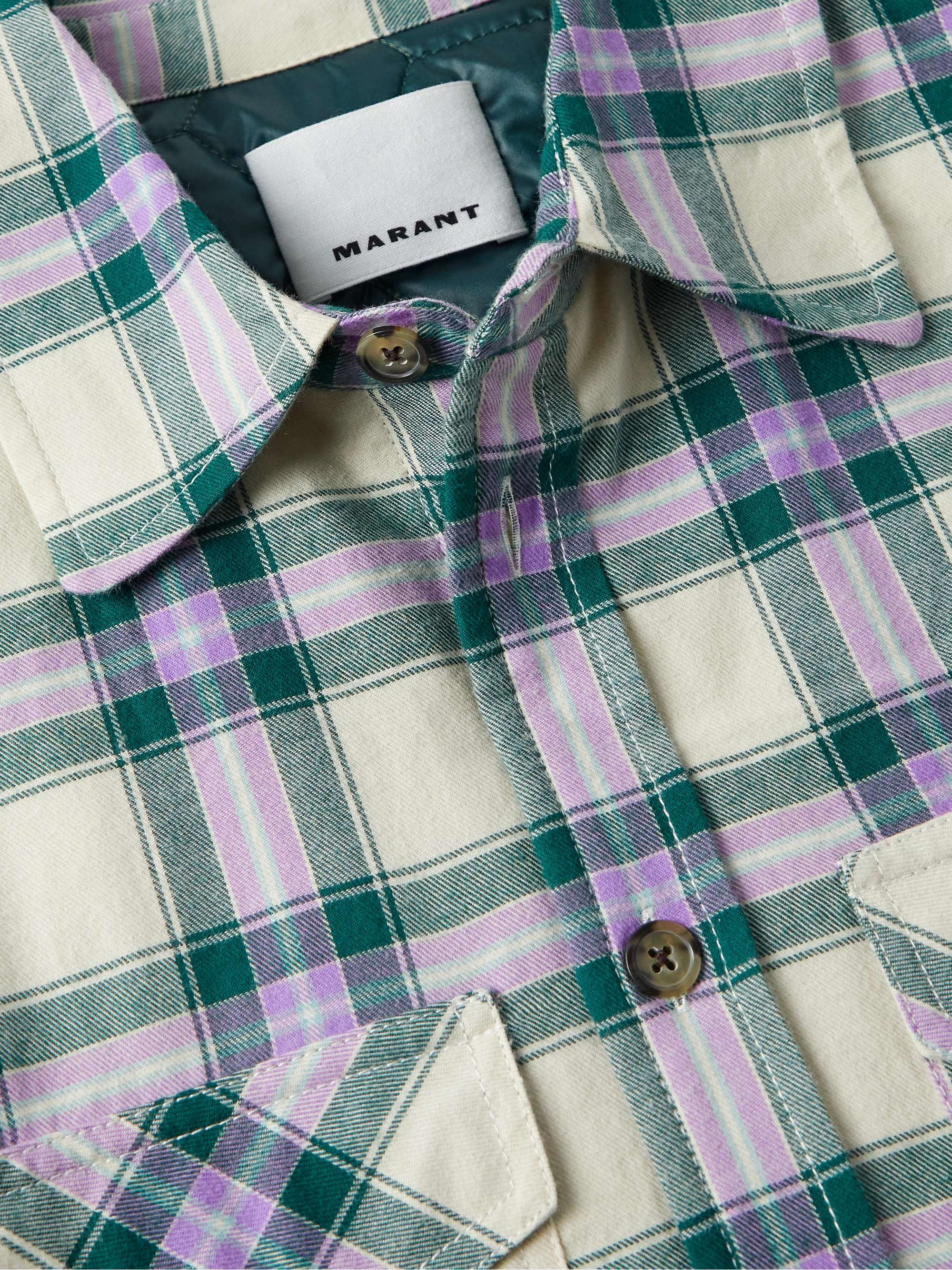 ISABEL MARANT Pilou Padded Checked Cotton-Flannel Shirt Jacket