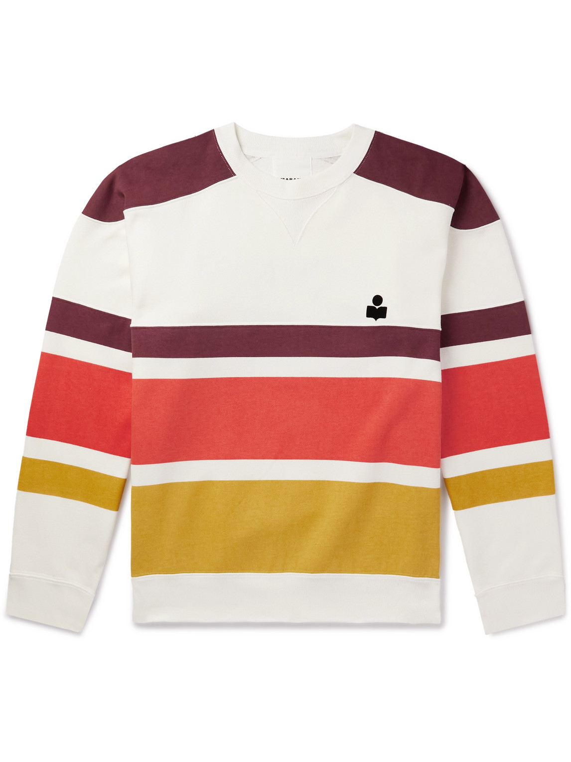 Isabel Marant Meyoan Logo-print Striped Sweatshirt In Burgundy