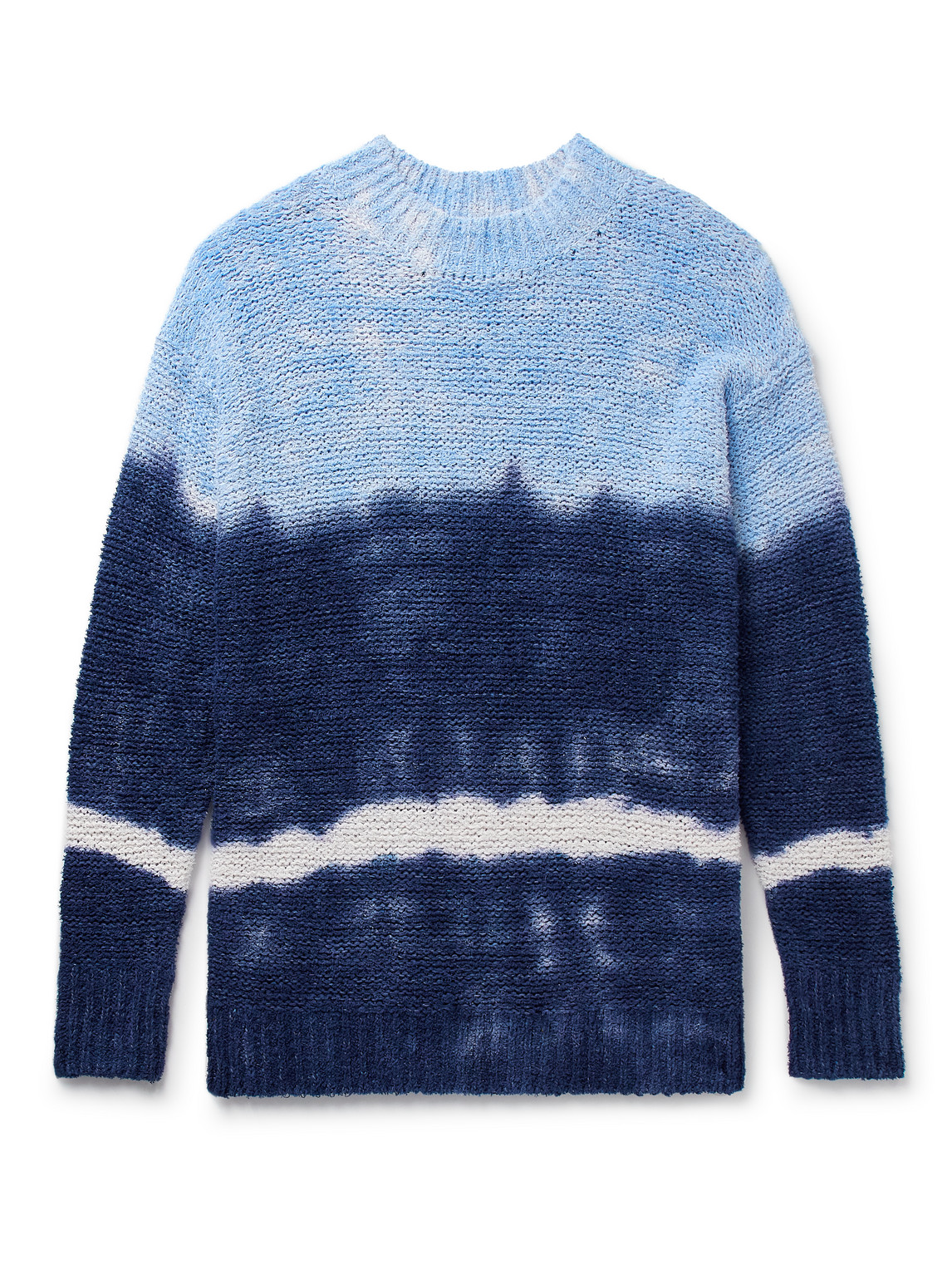 Isabel Marant Henley Tie Dye Cotton Blend Sweater In Blue