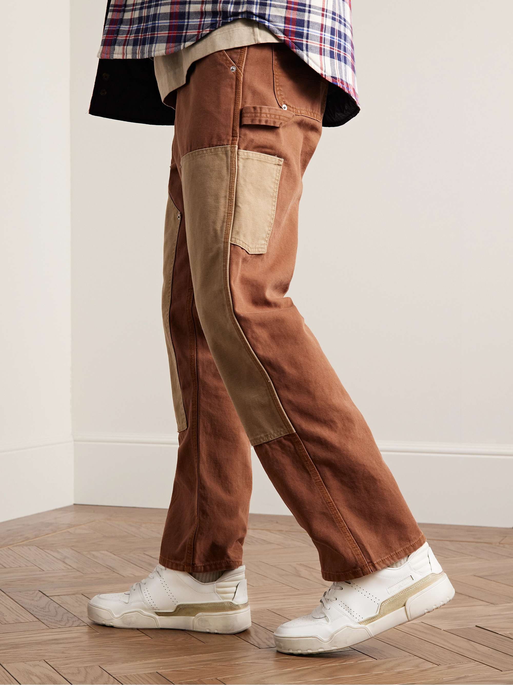 ISABEL MARANT Stadium Suede-Trimmed Leather Sneakers