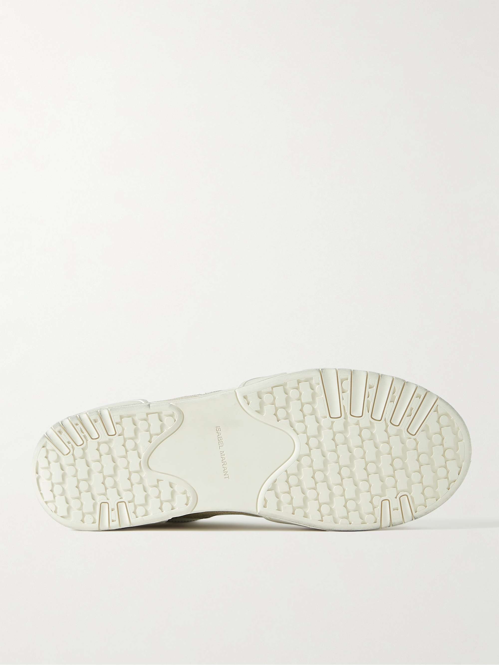 ISABEL MARANT Stadium Suede-Trimmed Leather Sneakers