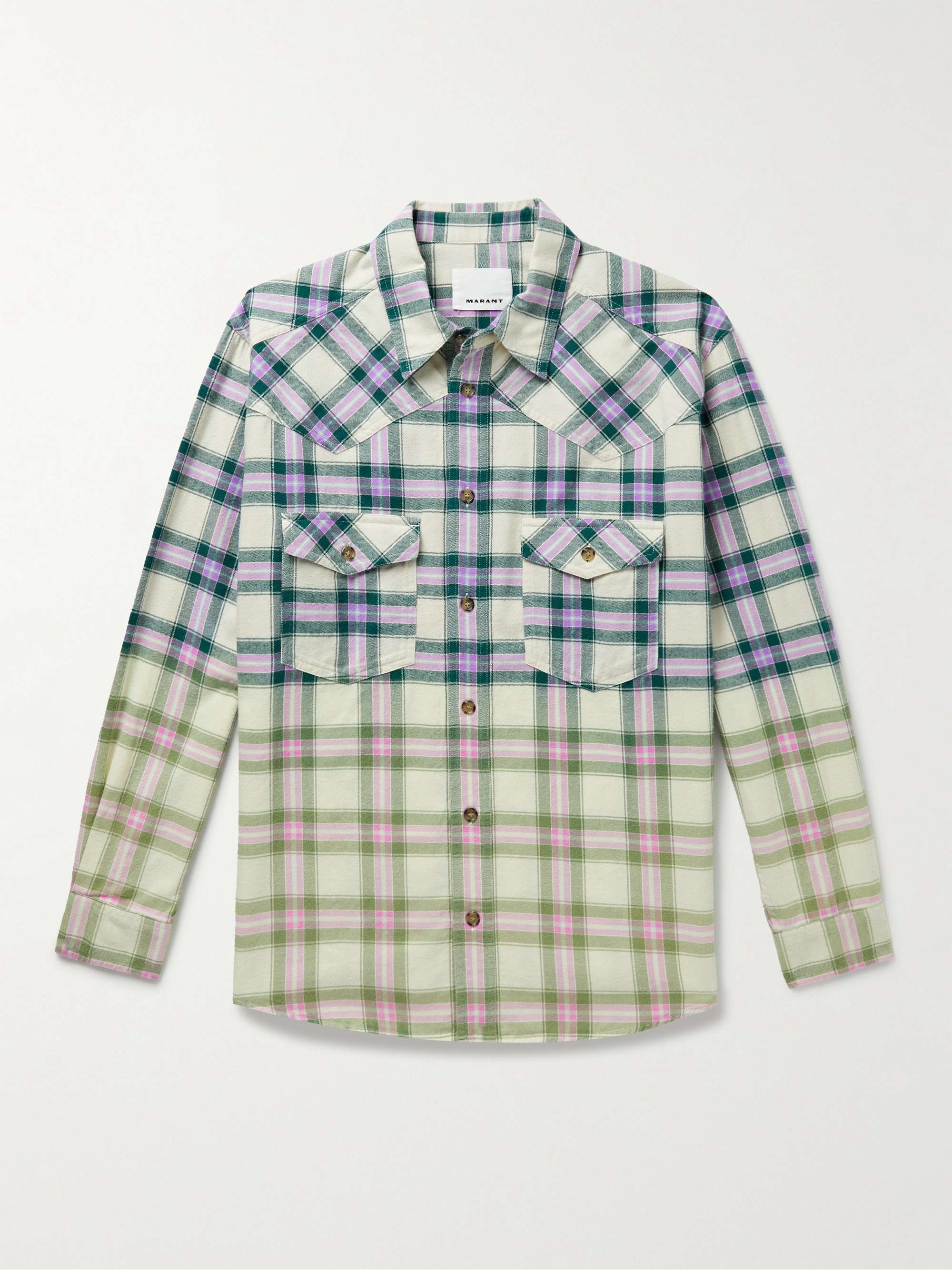 ISABEL MARANT Pilou Checked Cotton-Flannel Shirt
