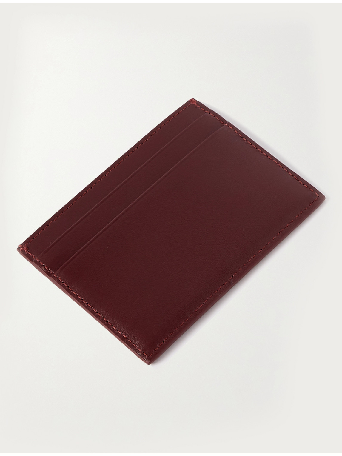 Shop Sulka Logo-debossed Leather Cardholder In Burgundy