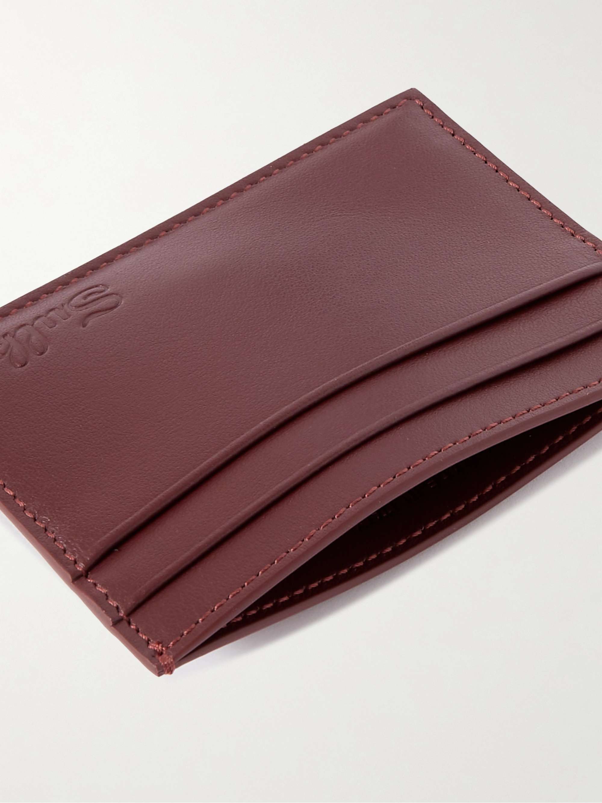 SULKA Logo-Debossed Leather Cardholder