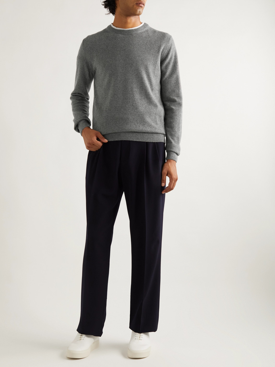 Shop Sulka Cashmere Sweater In Gray