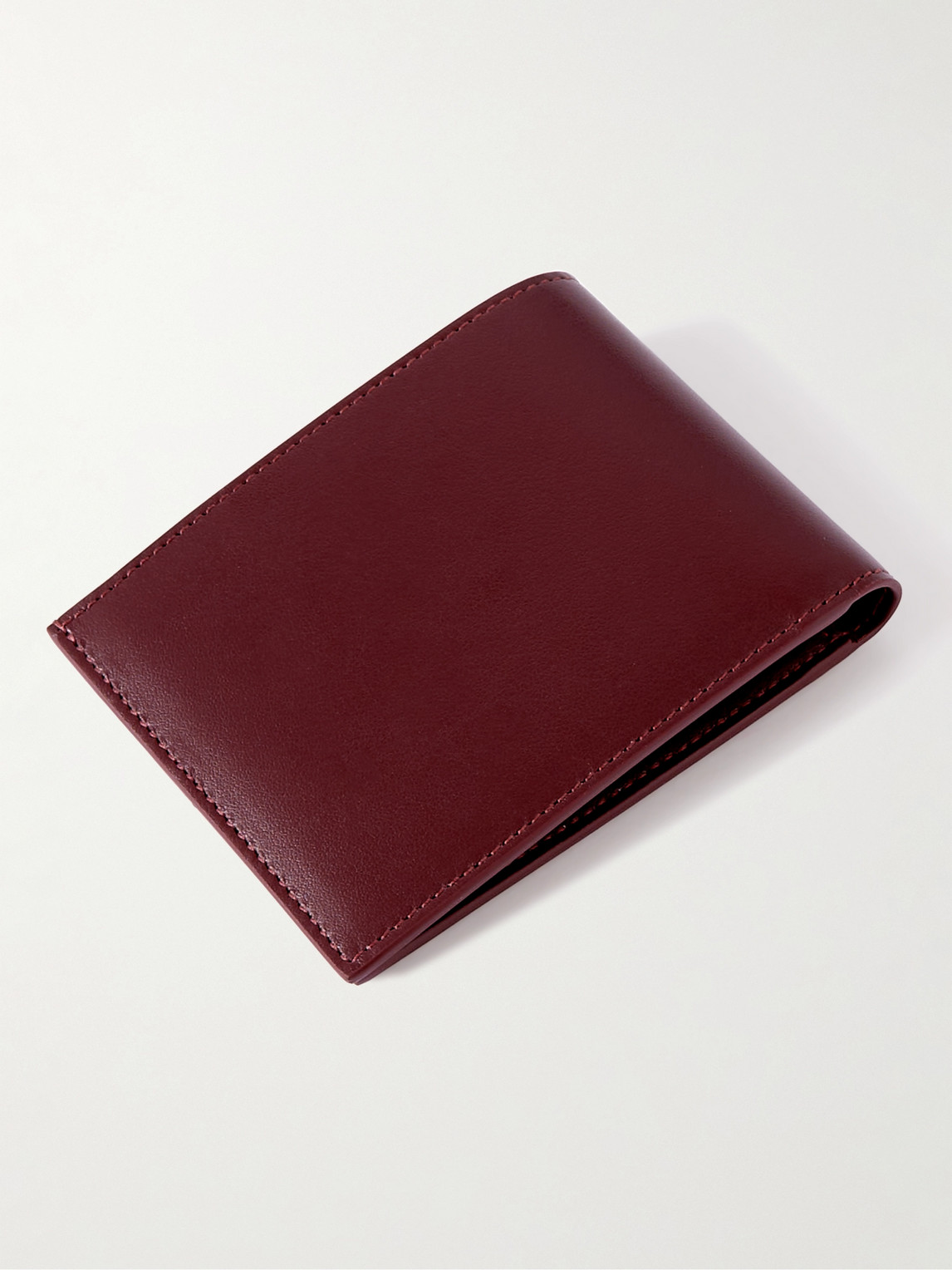 Shop Sulka Logo-debossed Leather Billfold Wallet In Burgundy