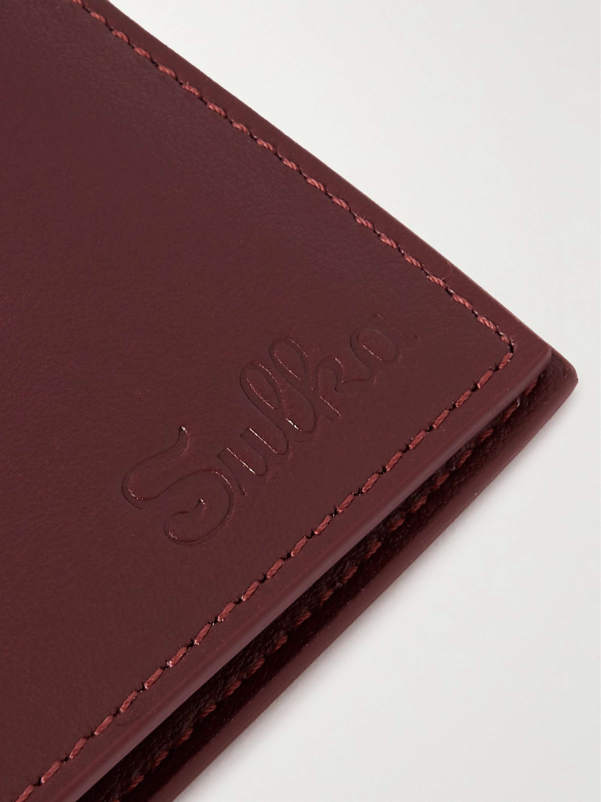 SULKA Logo-Debossed Leather Billfold Wallet