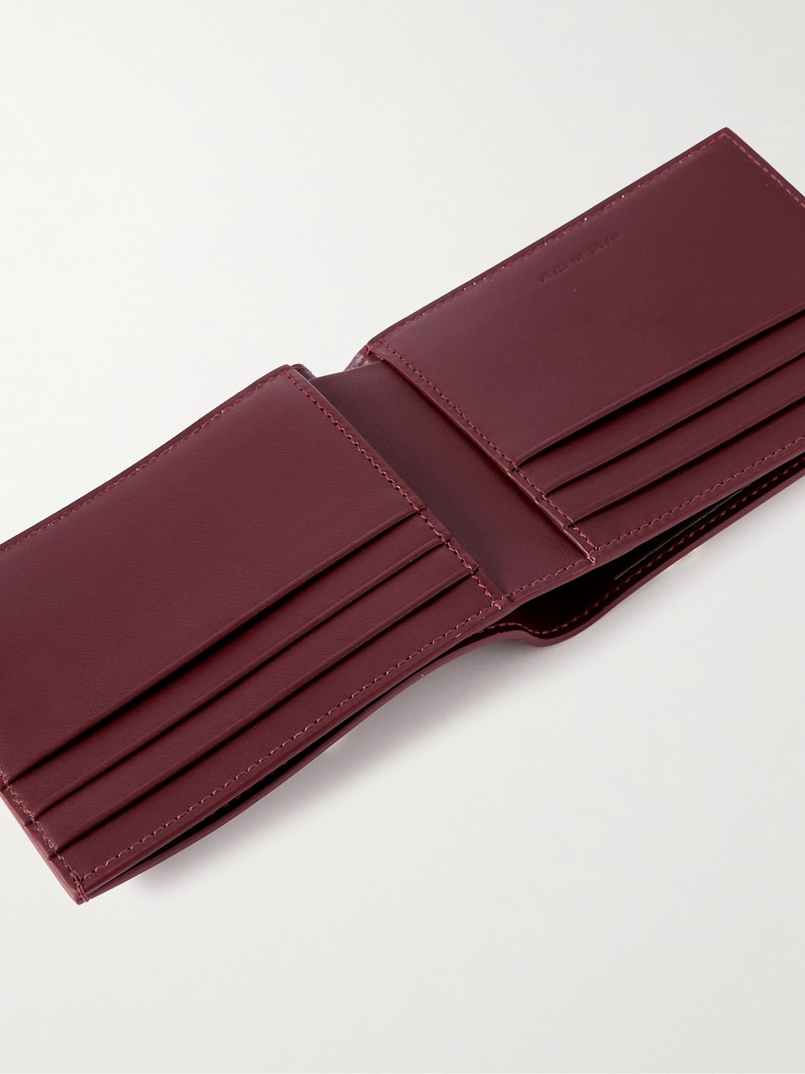 Shop Sulka Logo-debossed Leather Billfold Wallet In Burgundy