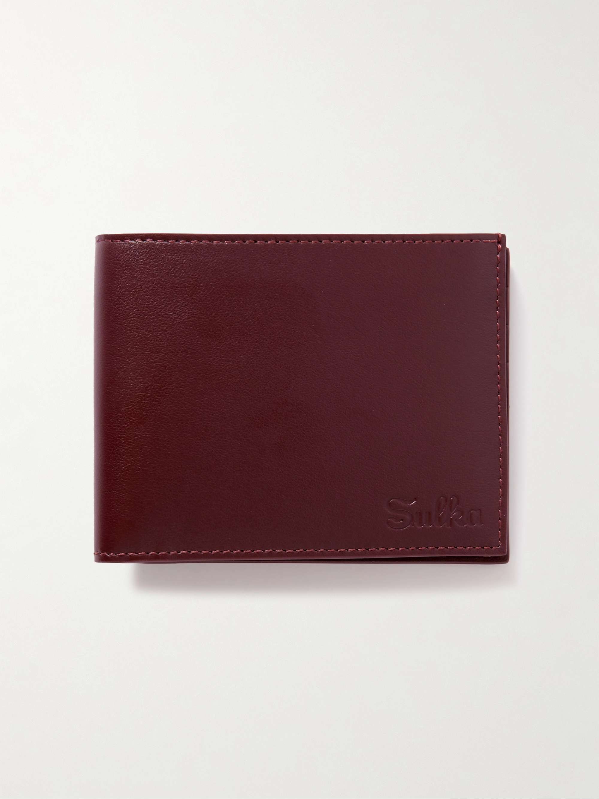 SULKA Logo-Debossed Leather Billfold Wallet