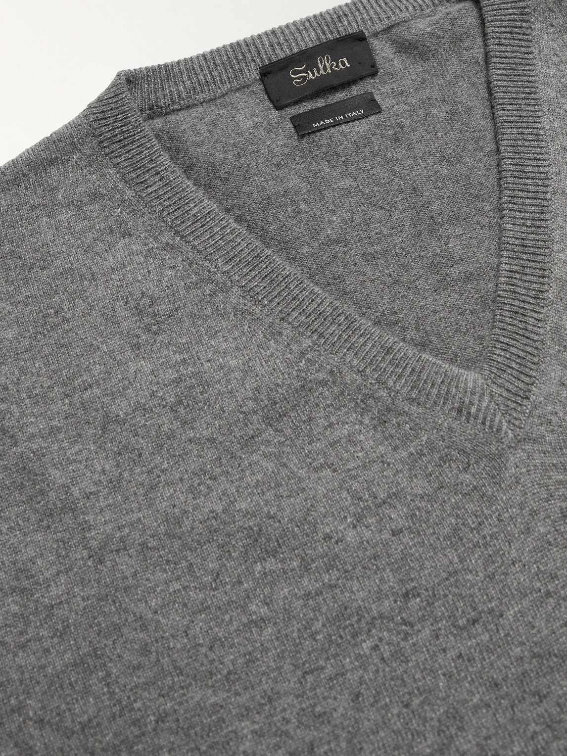 Shop Sulka Cashmere Sweater In Gray