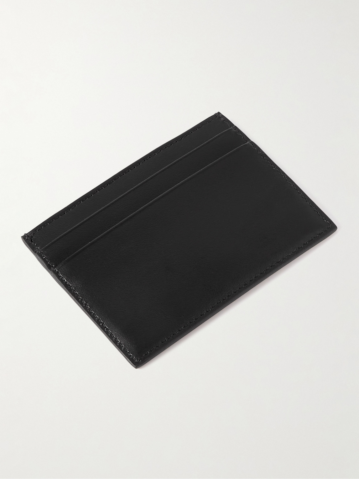 Shop Sulka Logo-debossed Leather Cardholder In Black