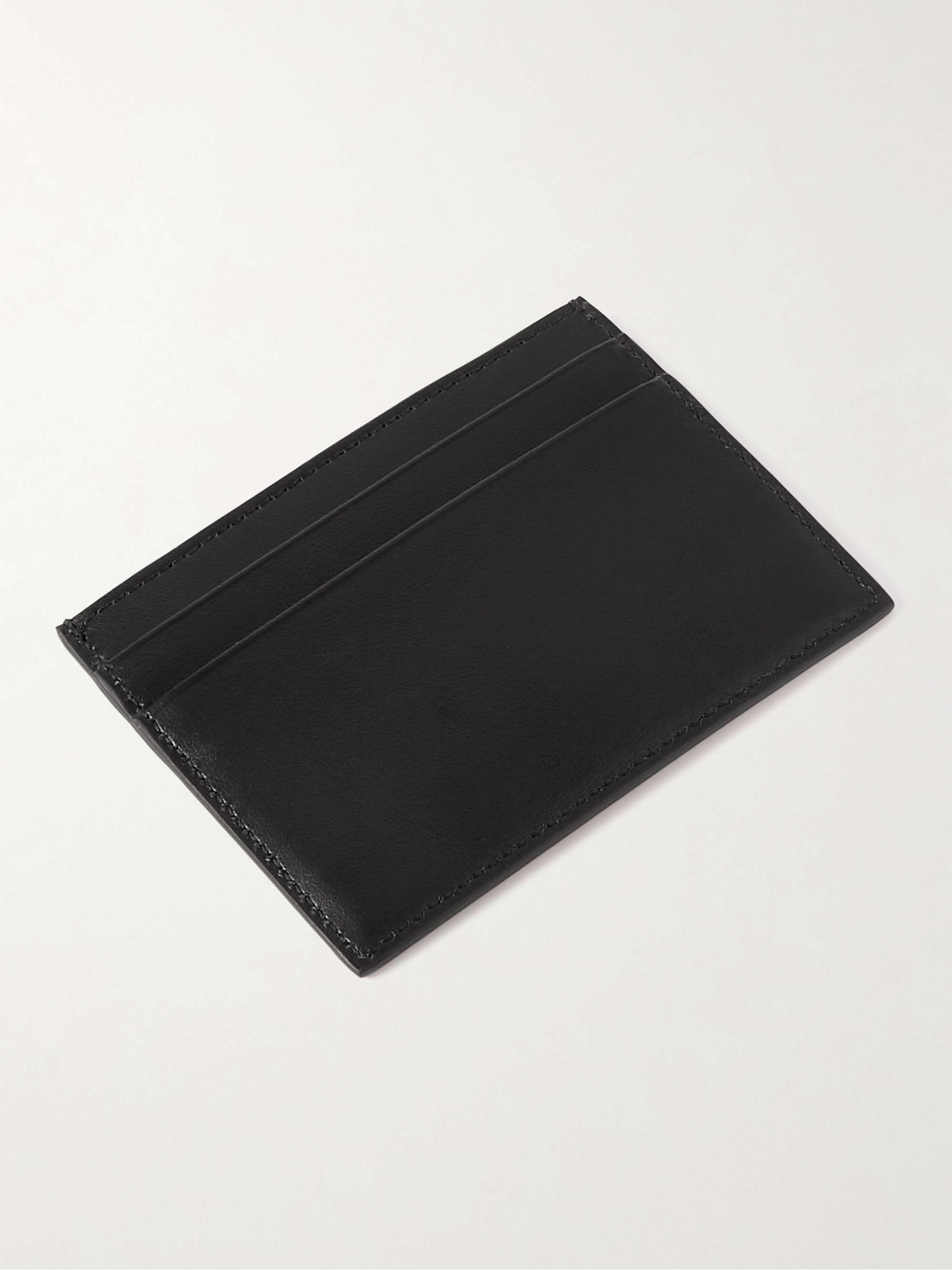 SULKA Logo-Debossed Leather Cardholder