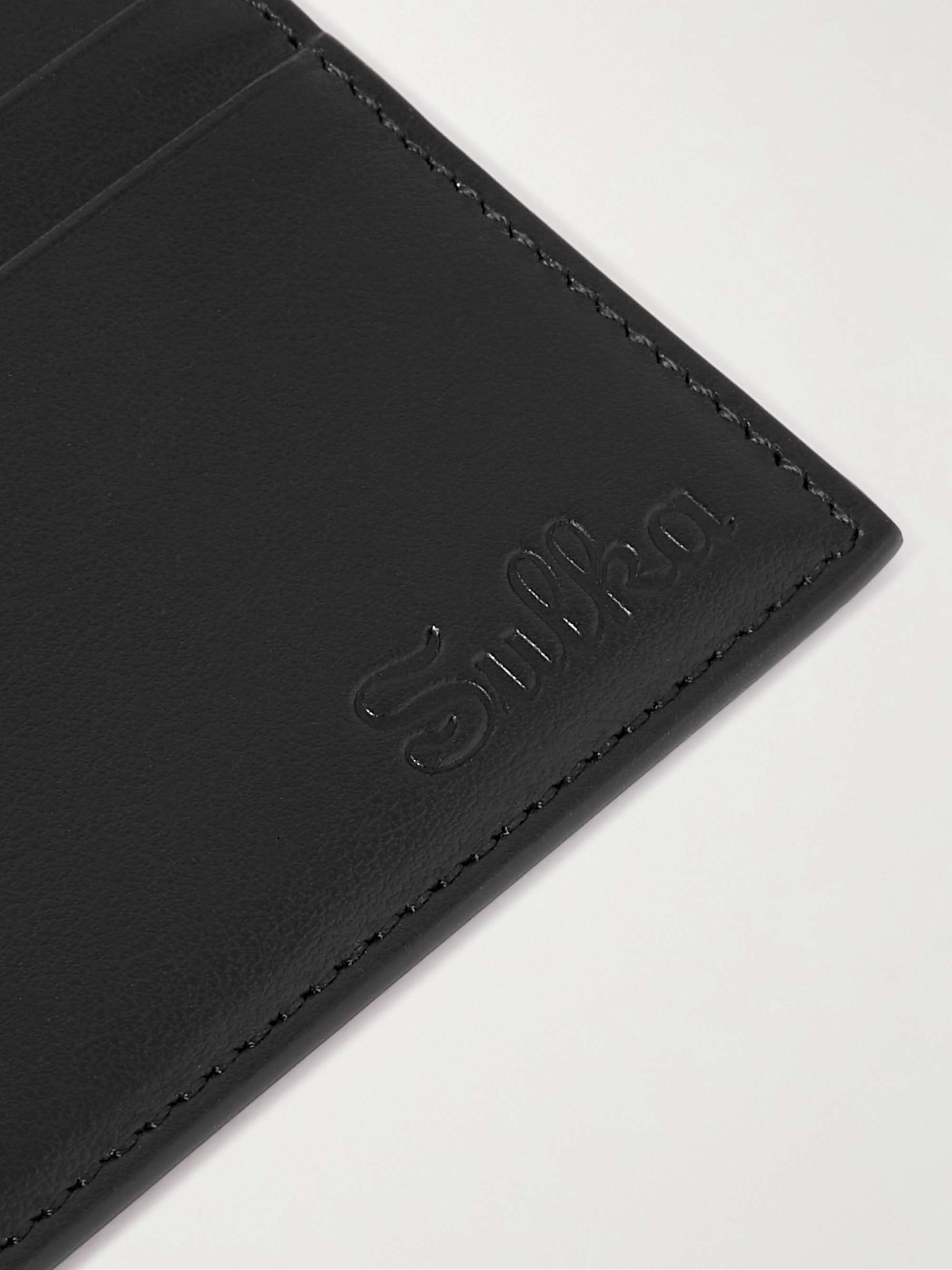 SULKA Logo-Debossed Leather Cardholder