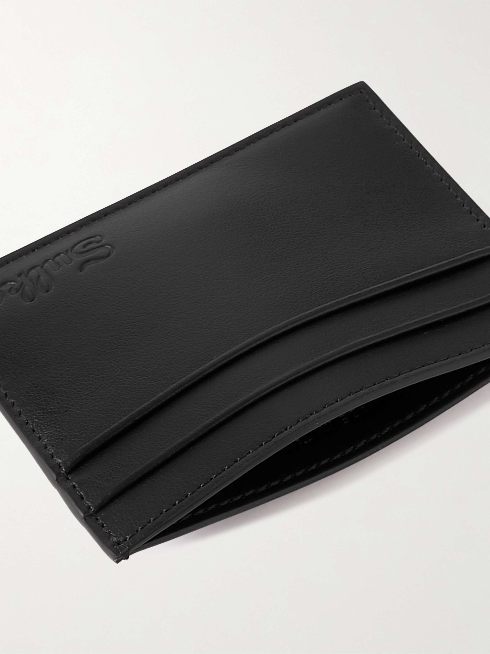 SULKA Logo-Debossed Leather Cardholder