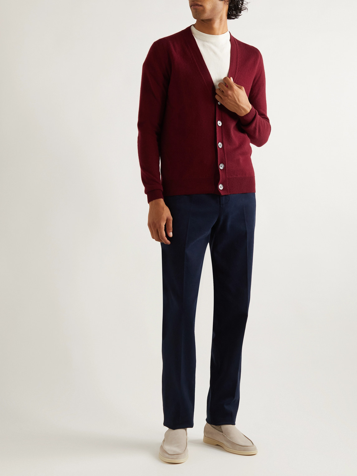 Shop Sulka Cashmere Cardigan In Red