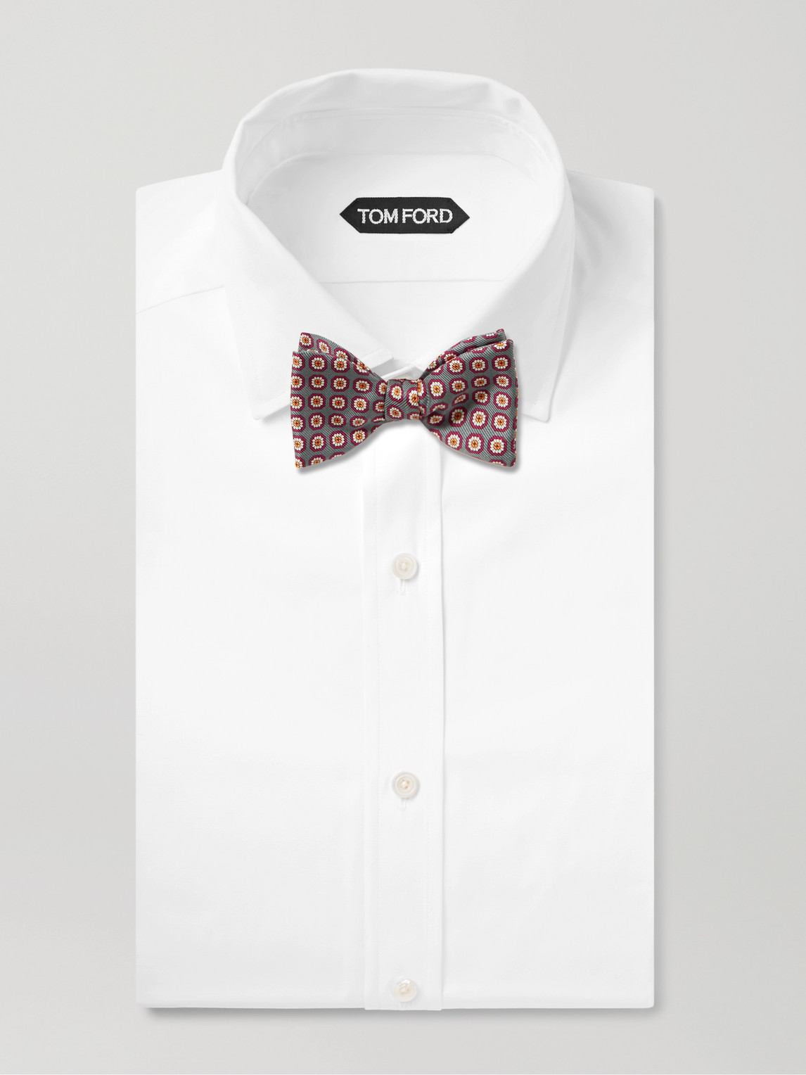 Shop Sulka Pre-tied Printed Silk-twill Bow Tie In Red