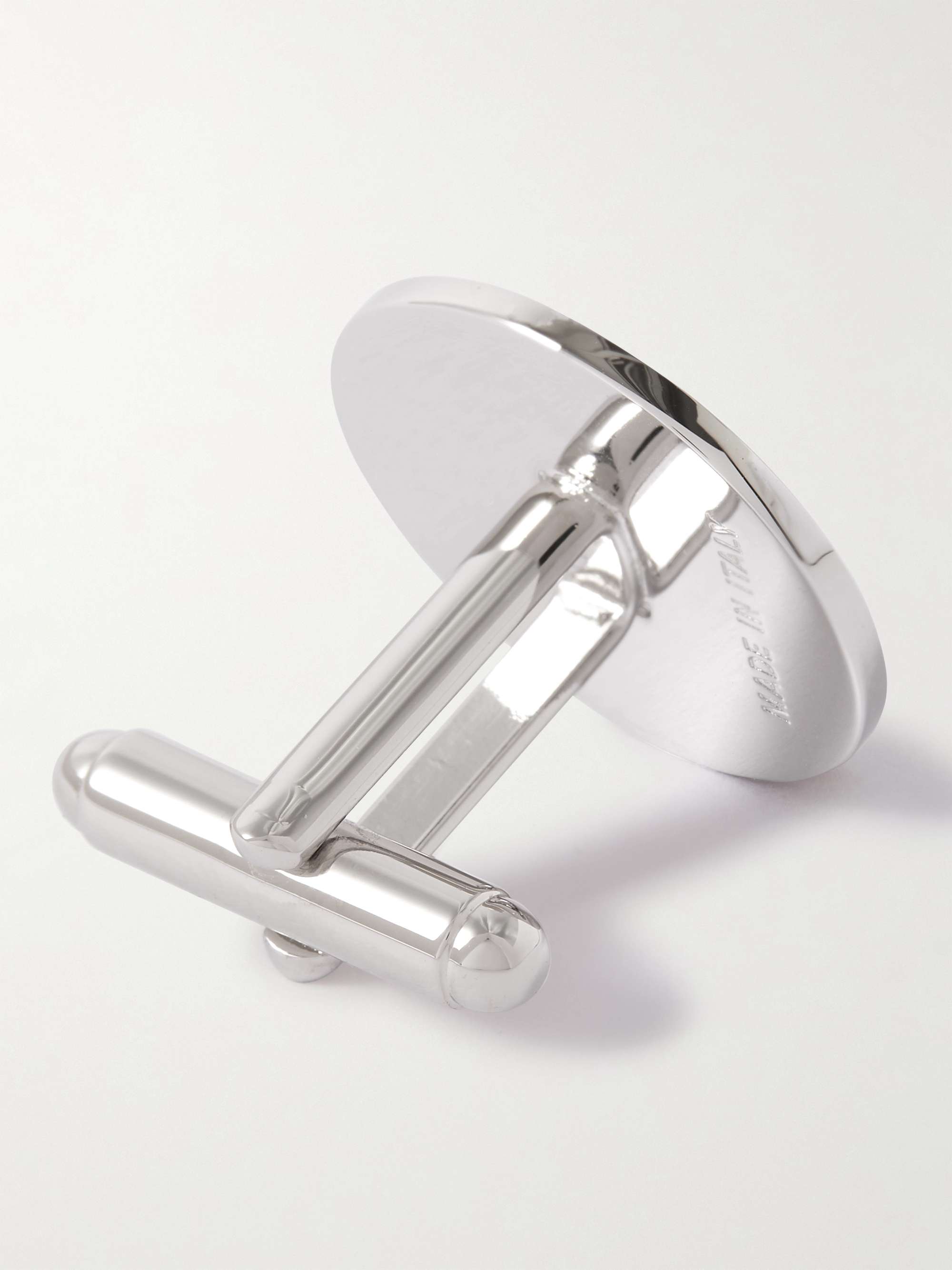 SULKA Nickel-Plated and Enamel Cufflinks