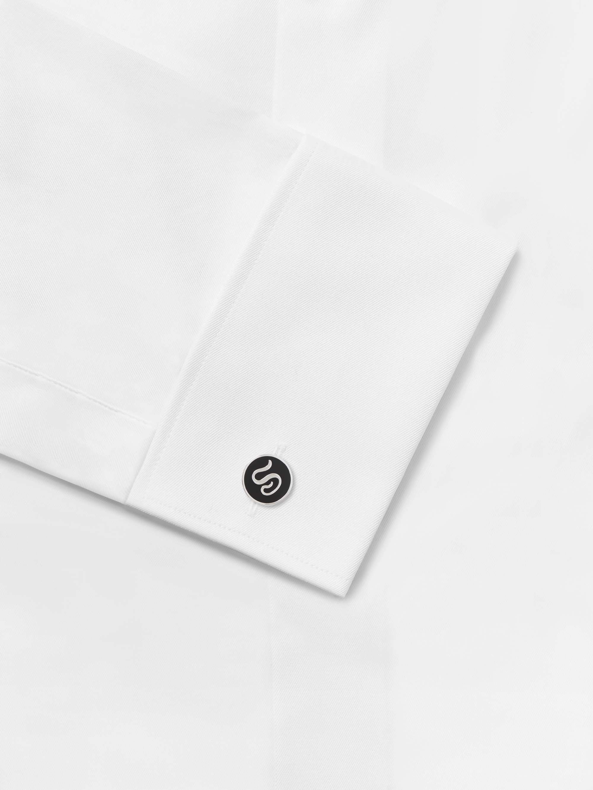 SULKA Nickel-Plated and Enamel Cufflinks