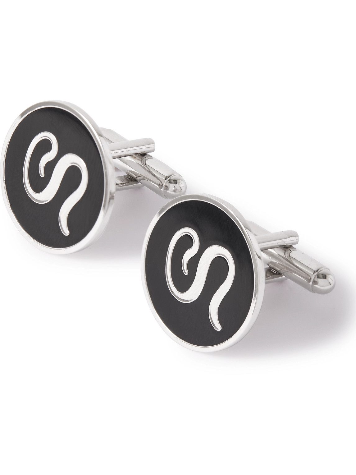 Nickel-Plated and Enamel Cufflinks