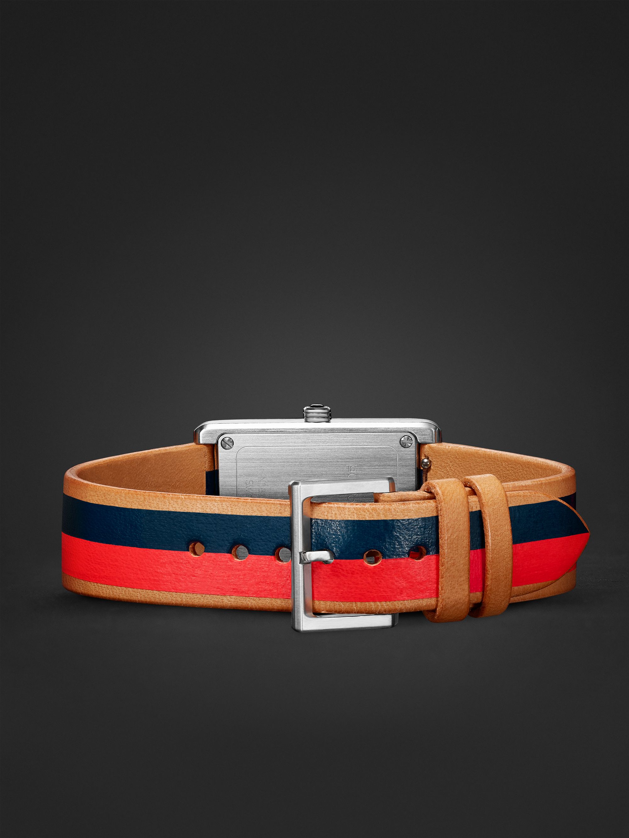 LA CALIFORNIENNE Daybreak 24mm Steel and Striped Leather Watch, Ref. No. DB-15