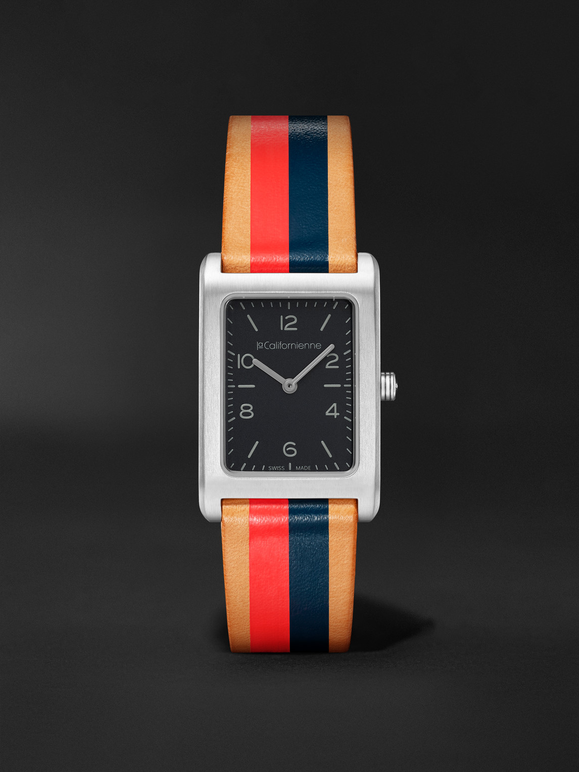 La Californienne - Daybreak 24mm Steel and Striped Leather Watch, Ref. No. DB-15 - Men - Black