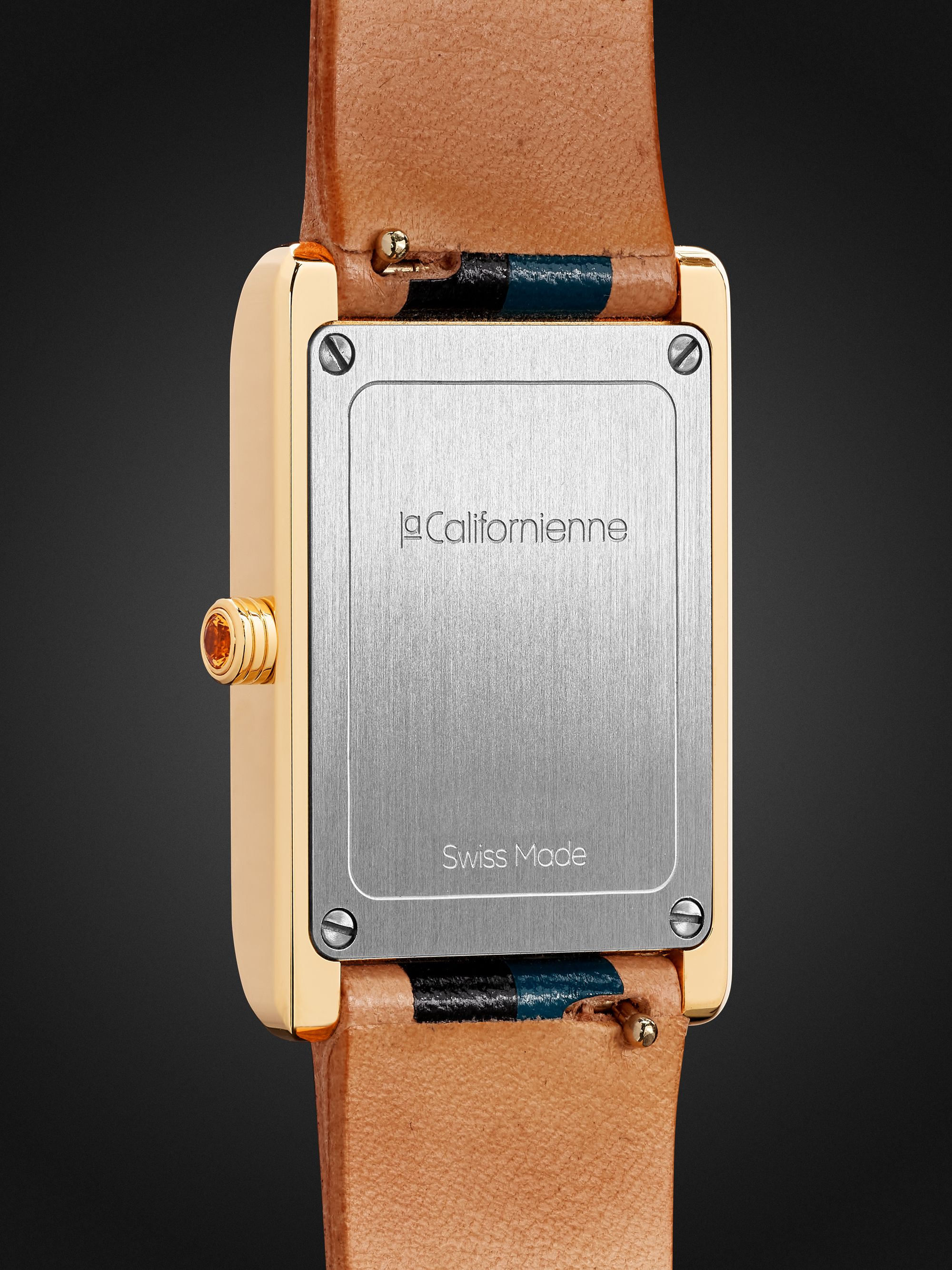 LA CALIFORNIENNE Daybreak Automatic 24mm Gold-Plated and Leather Watch, Ref. No. DB-13