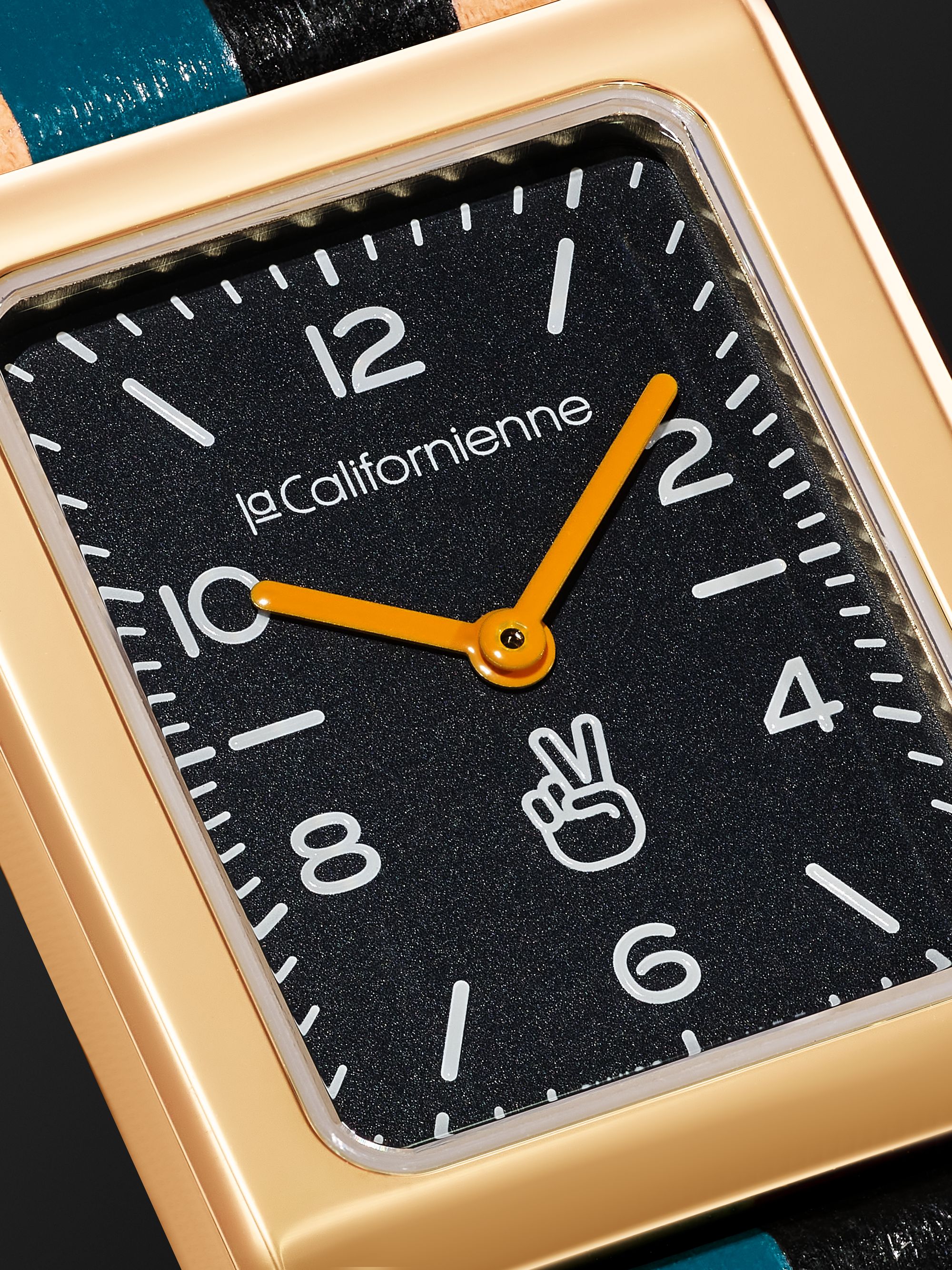 LA CALIFORNIENNE Daybreak Automatic 24mm Gold-Plated and Leather Watch, Ref. No. DB-13