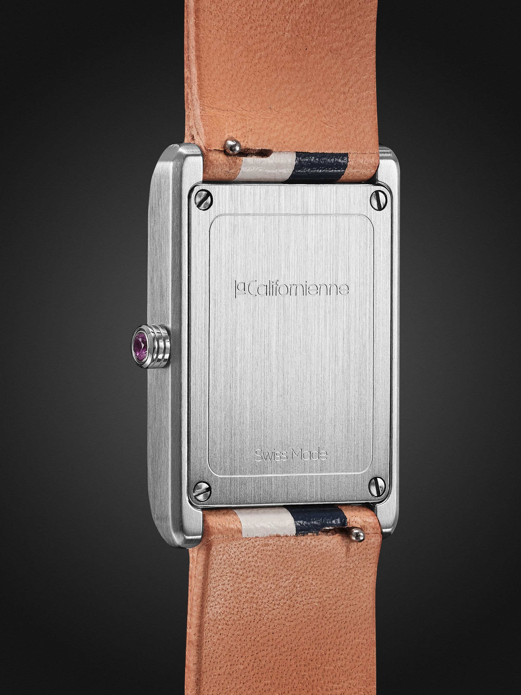 LA CALIFORNIENNE Daybreak 24mm Stainless Steel and Leather Watch, Ref. No. DB-14