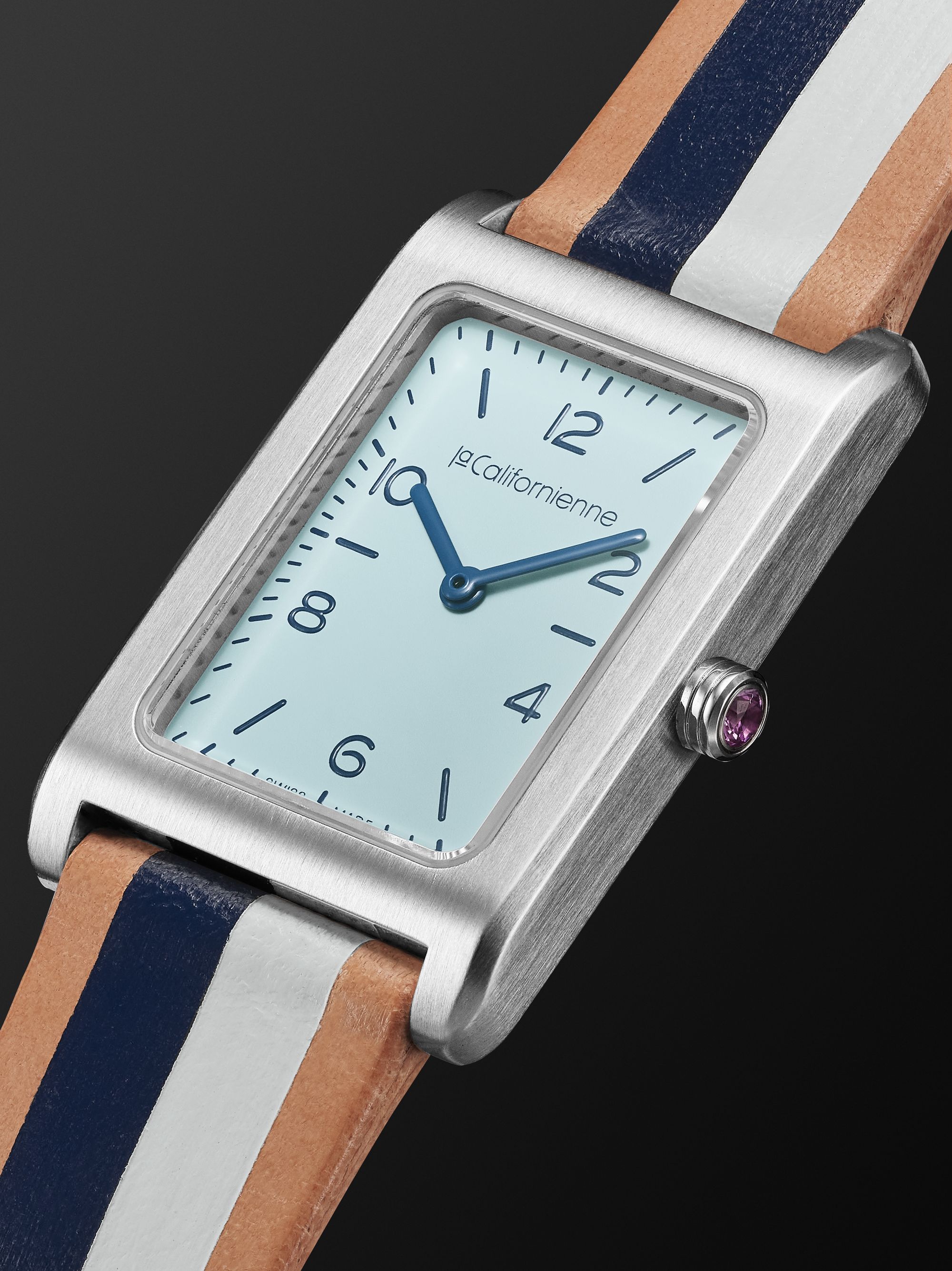 LA CALIFORNIENNE Daybreak 24mm Stainless Steel and Leather Watch, Ref. No. DB-14