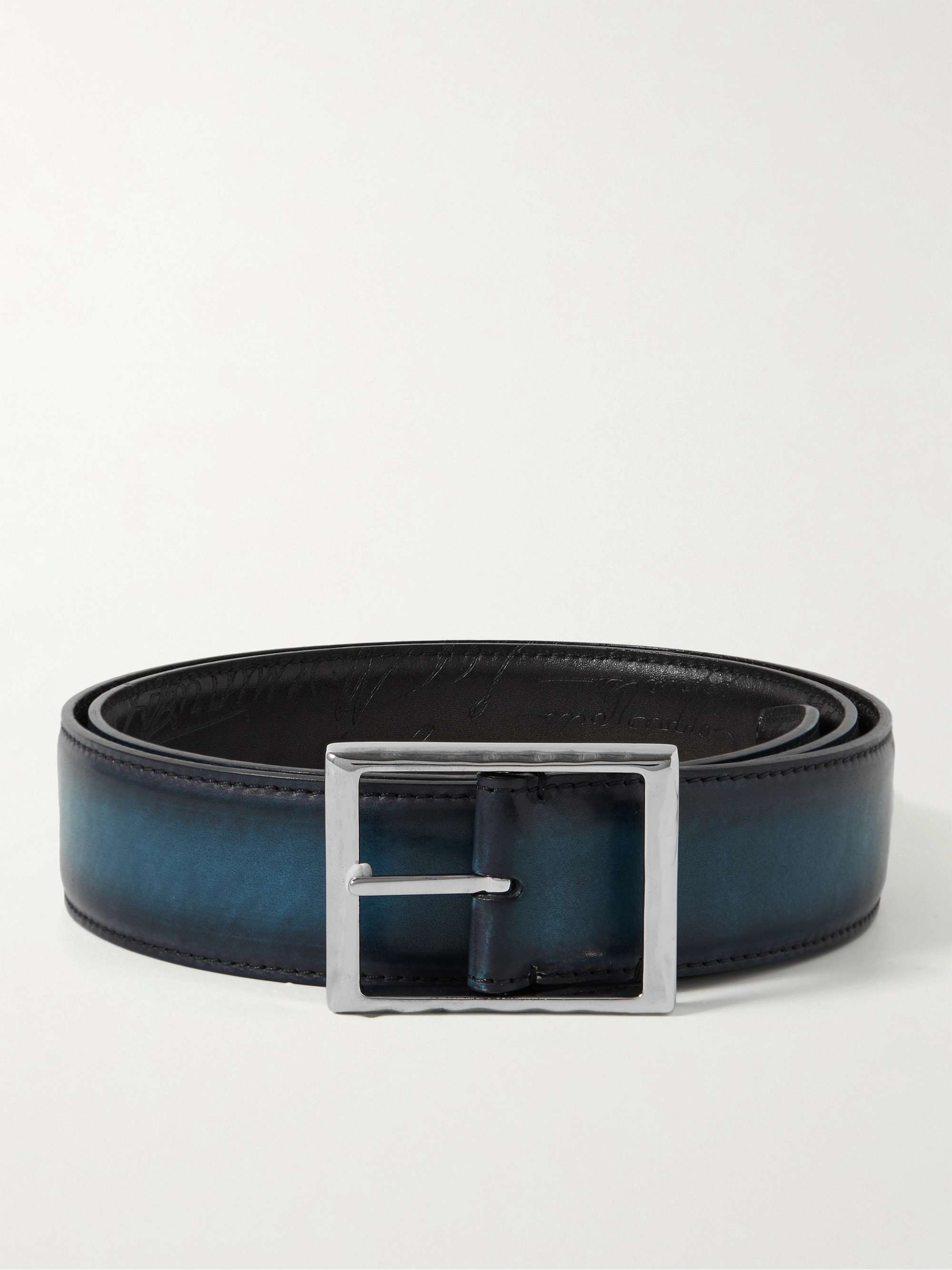 BERLUTI 3.5cm Reversible Scritto Venezia Leather Belt for Men | MR PORTER