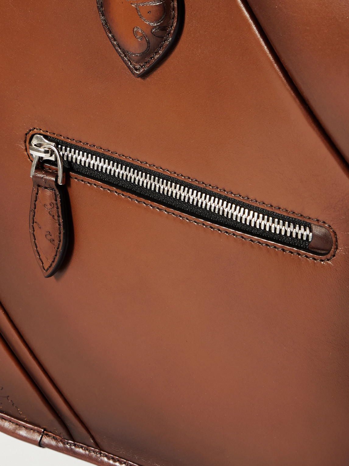 Shop Berluti Un Jour Mini Scritto Leather Briefcase In Brown