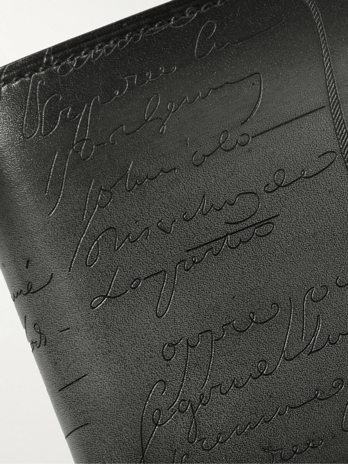 Shop Berluti Scritto Venezia Leather Billfold Wallet In Gray