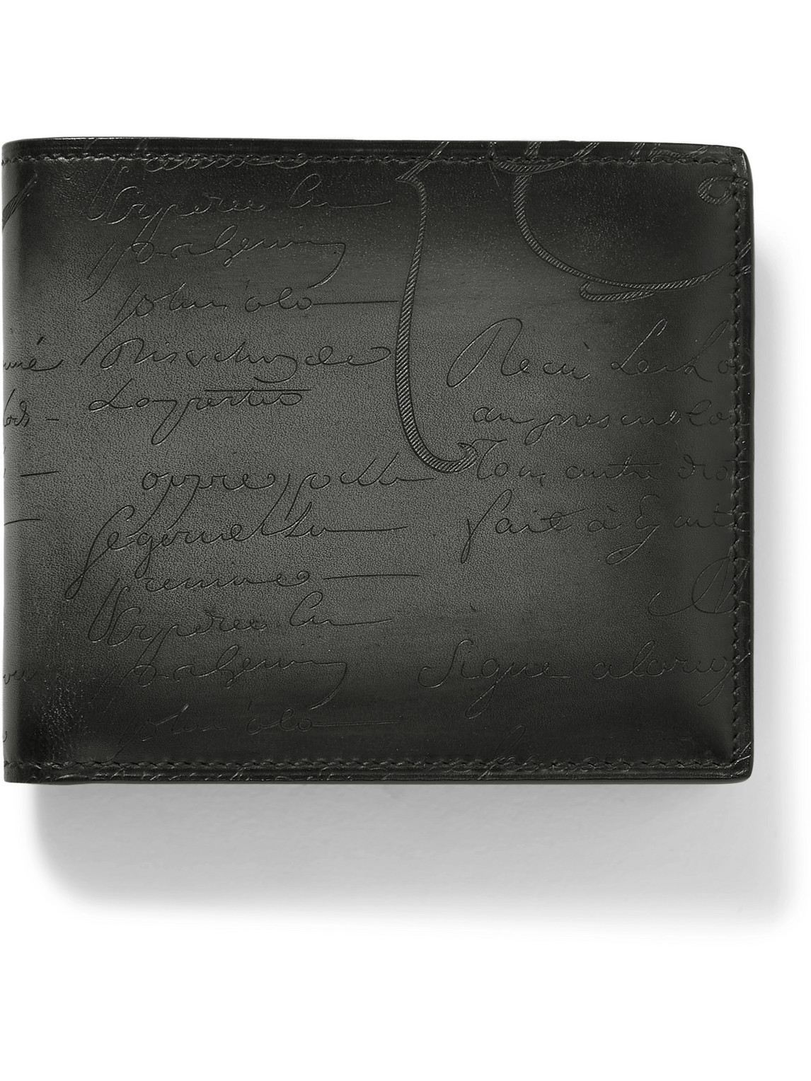 Berluti Scritto Venezia Leather Billfold Wallet In Grey