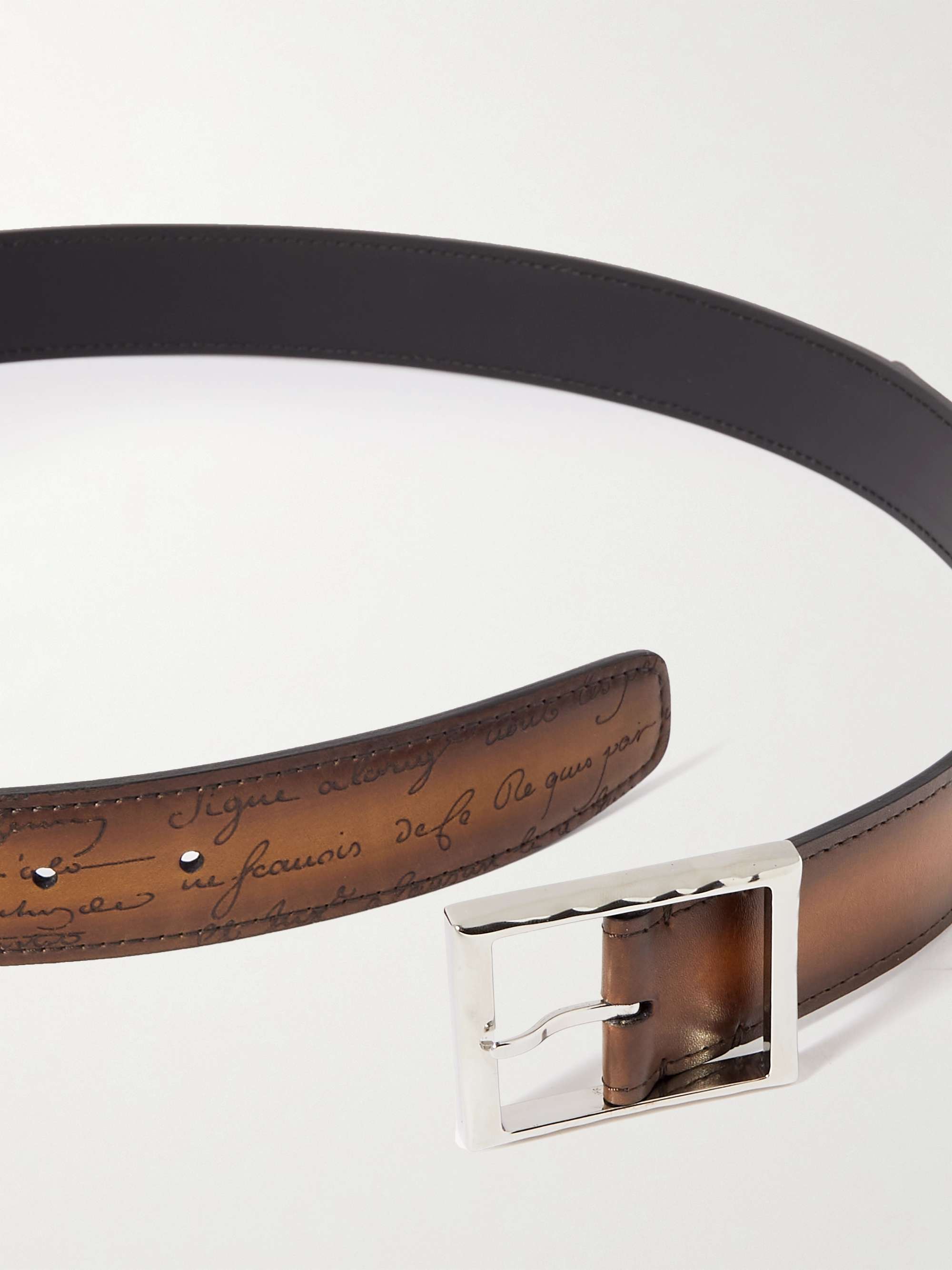 Berluti Versatile Reversible Scritto Leather Belt - 35 Mm