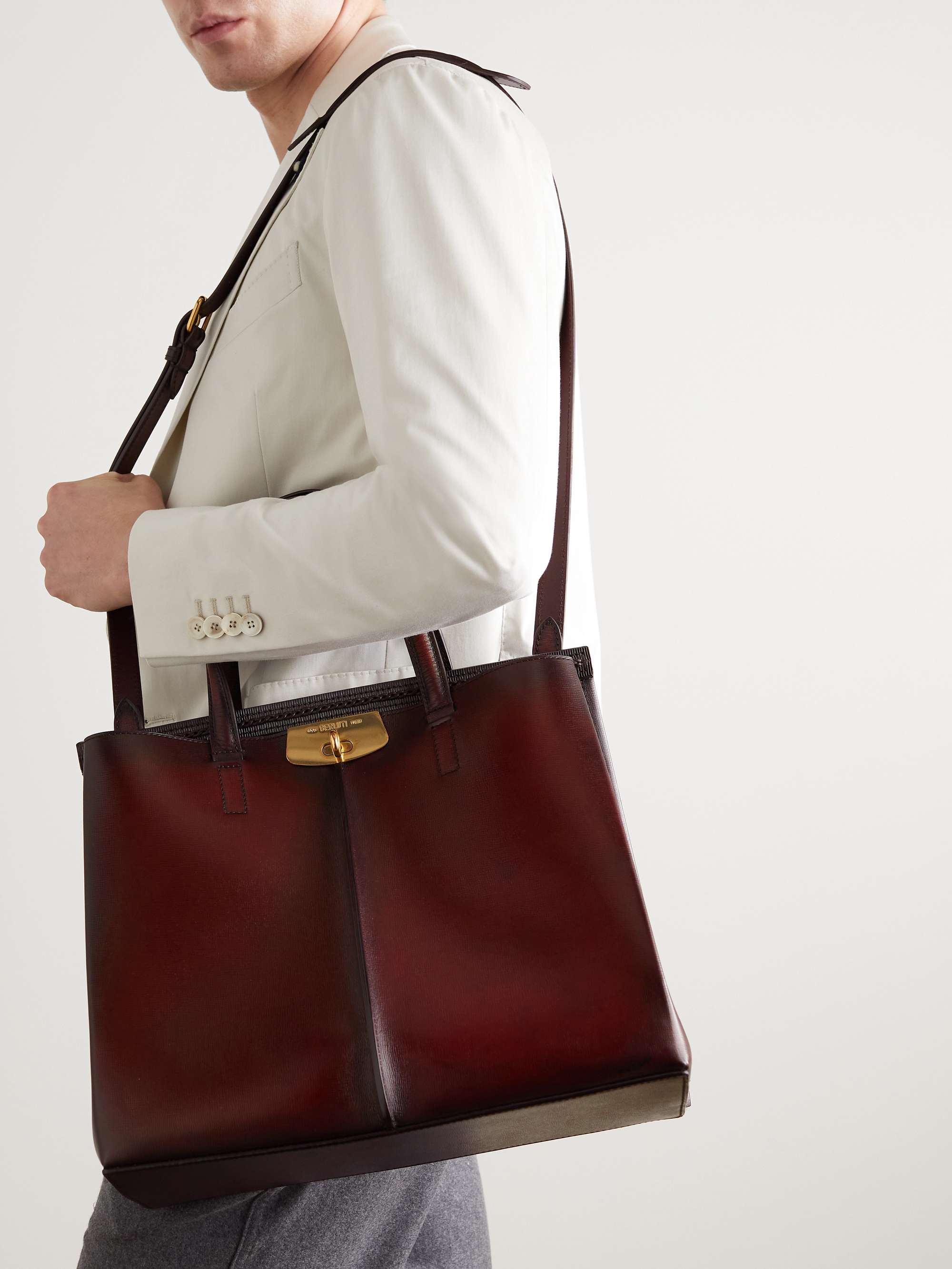 BERLUTI Luti 38 Venezia Leather Tote Bag