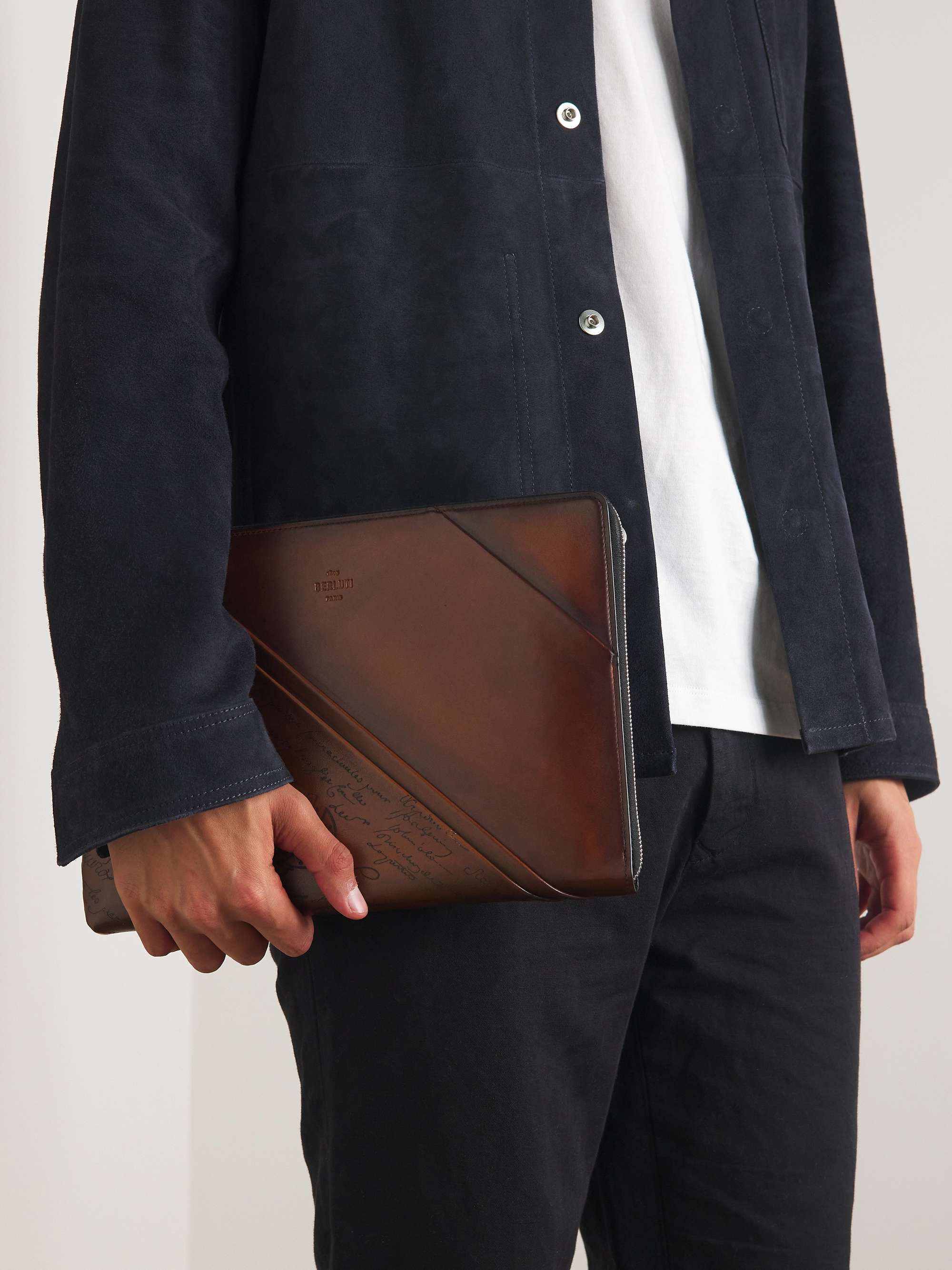 Nino GM Scritto Leather Clutch