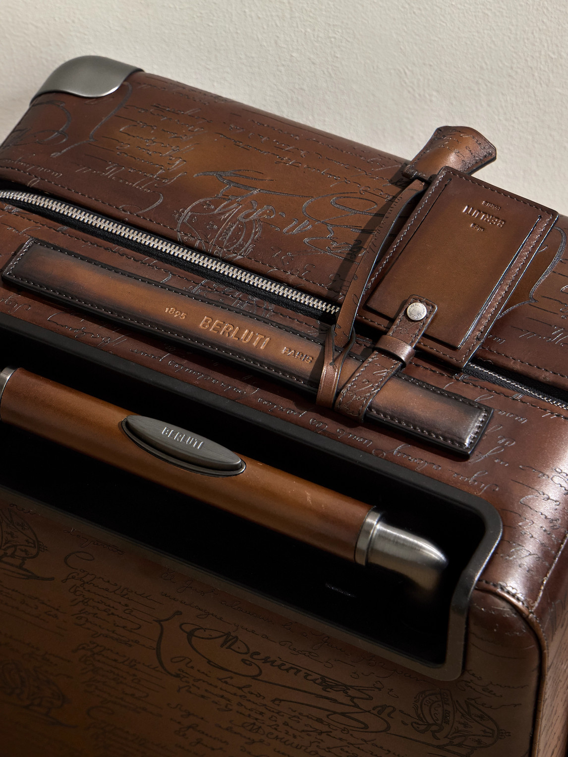  Berluti - Formula 1005 Scritto Venezia Leather Suitcase - Men - Brown 