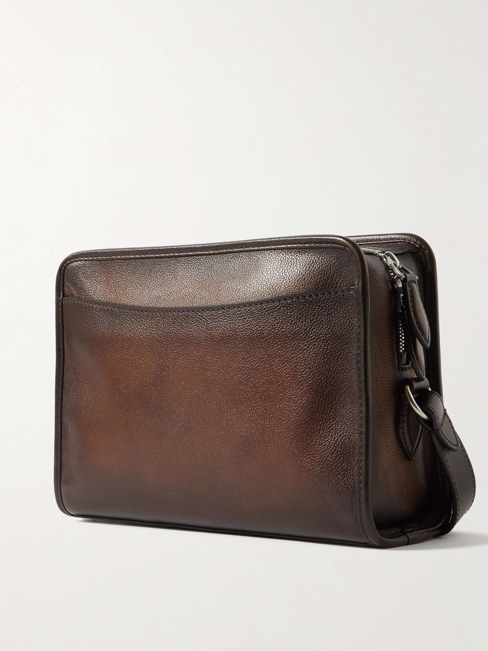 BERLUTI Scritto Venezia Textured-Leather Messenger Bag