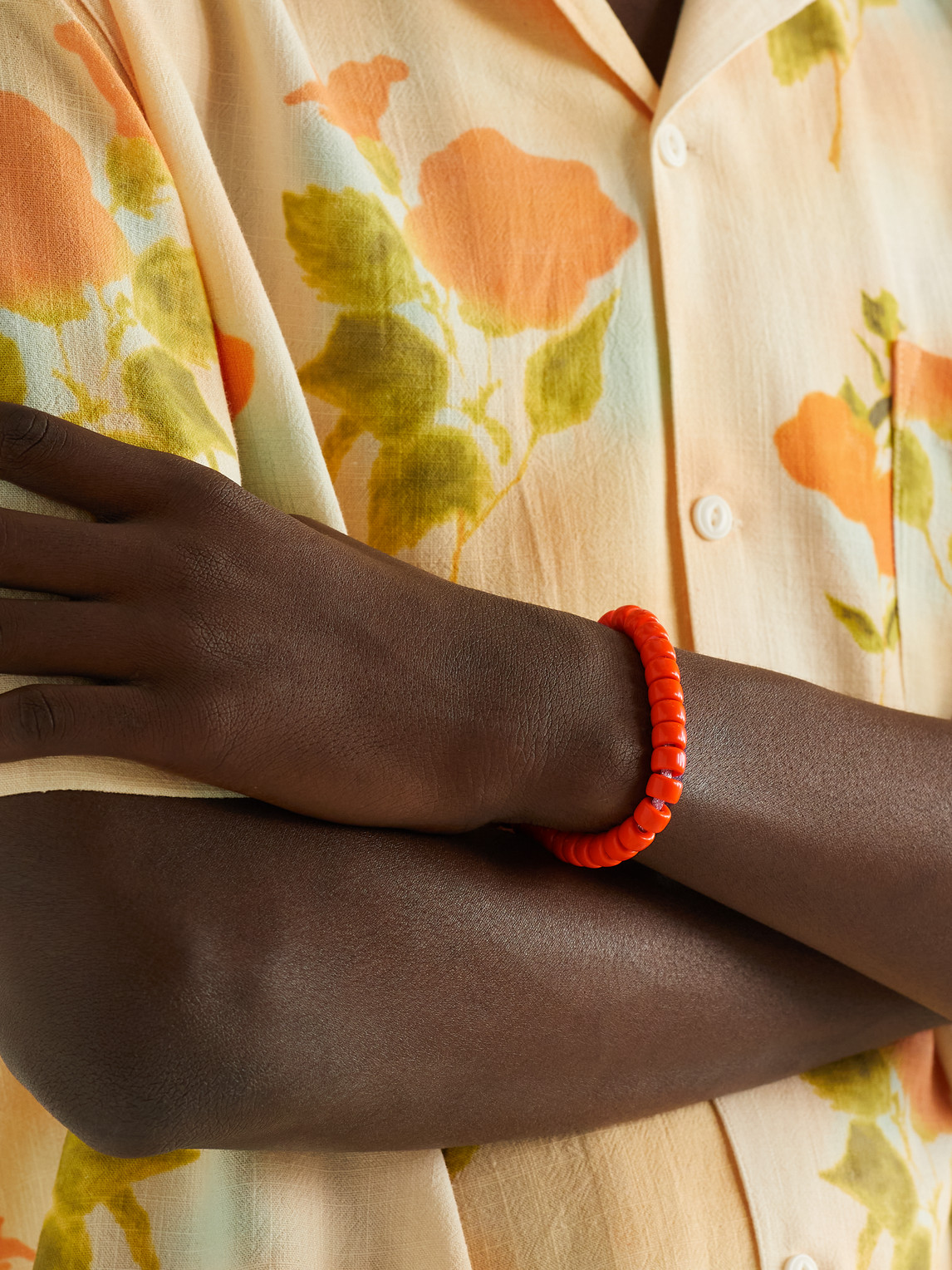 Shop Carolina Bucci Forte Beads Gold Cornelian Bracelet In Orange