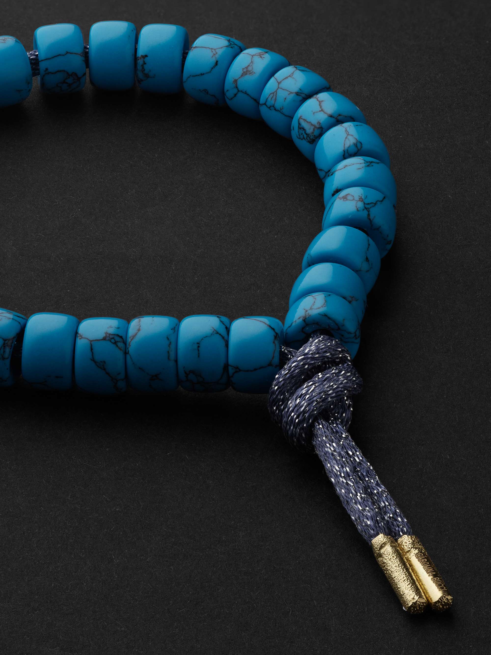 CAROLINA BUCCI Forte Beads Blackened Gold Turquoise Bracelet
