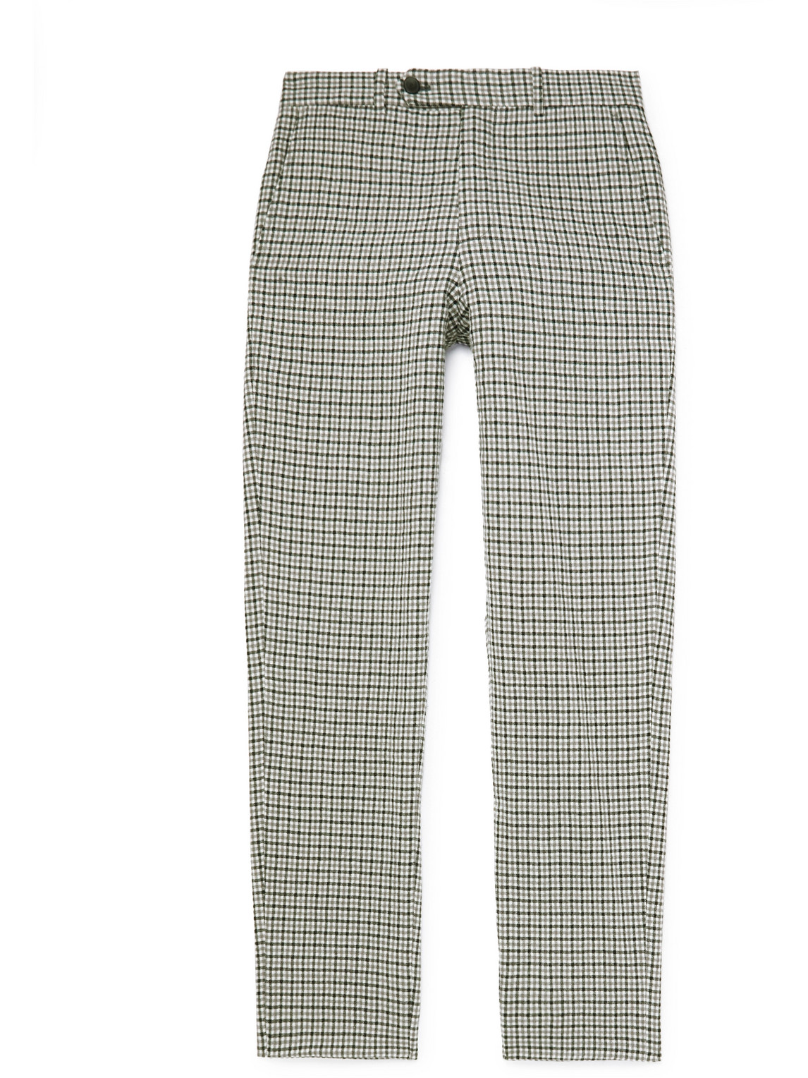 Phillip Straight-Leg Checked Cotton and Wool-Blend Trousers