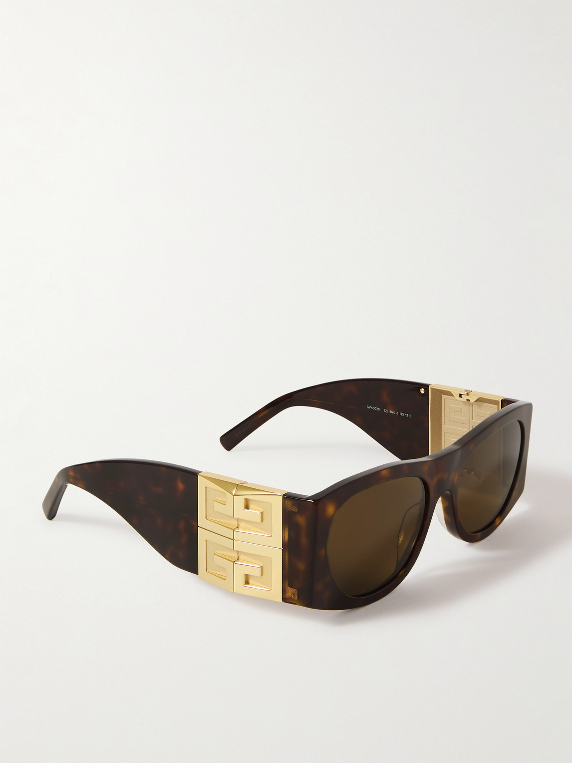 Shop Givenchy Rectangular-frame Gold-tone And Tortoiseshell Acetate Sunglasses