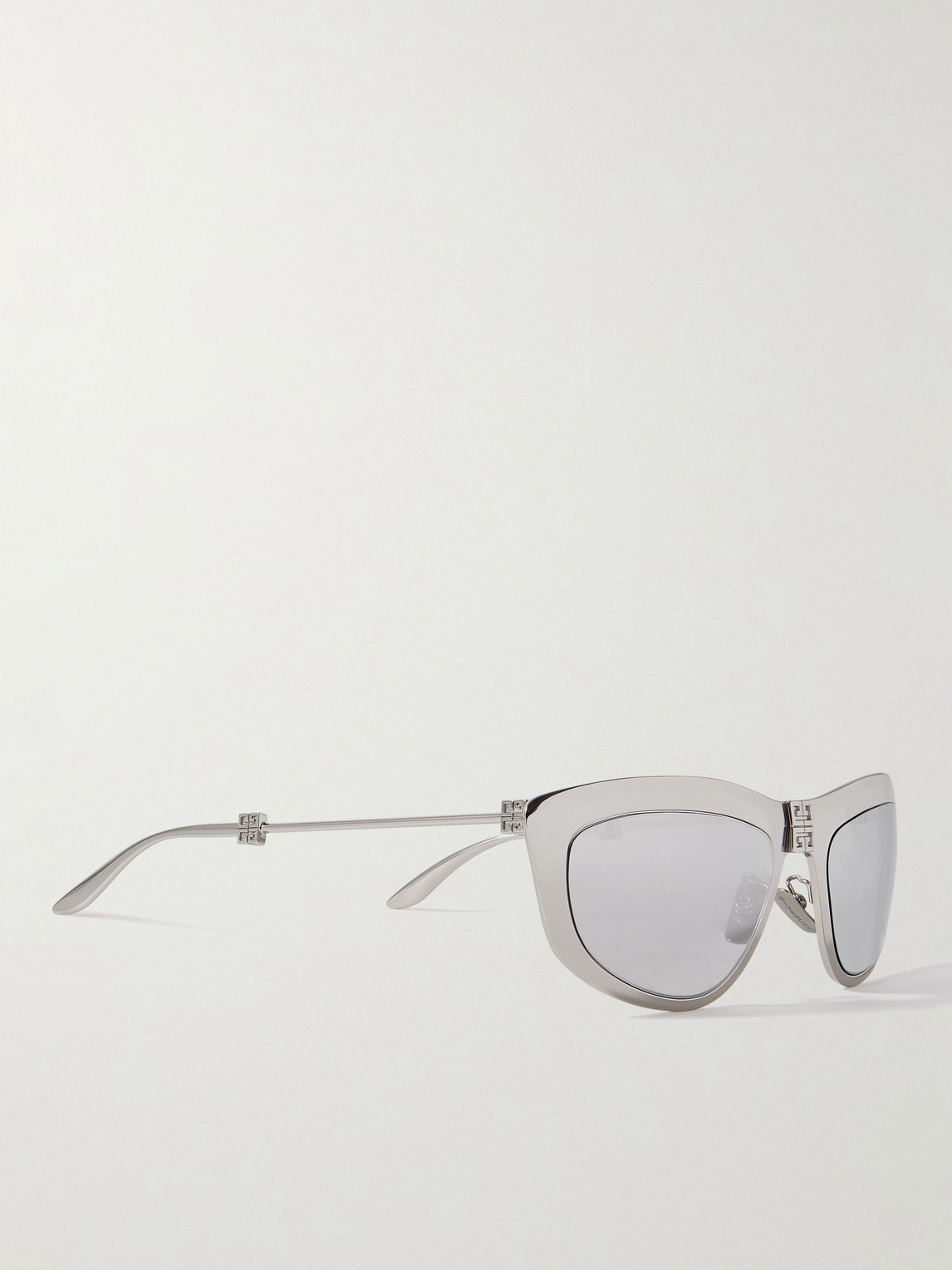 Shop Givenchy Mirrored D-frame Silver-tone Sunglasses