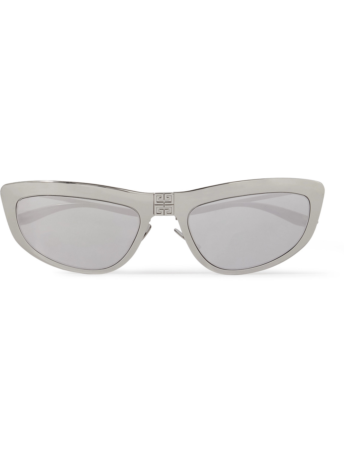 Shop Givenchy Mirrored D-frame Silver-tone Sunglasses