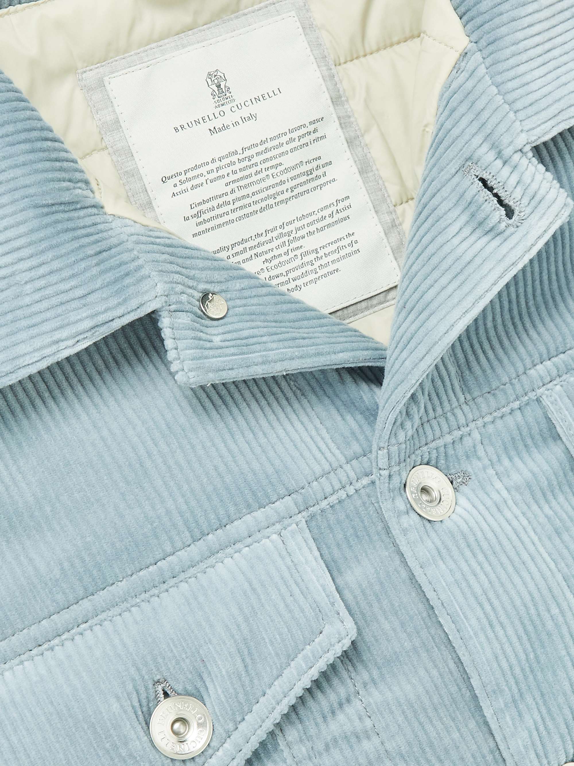 BRUNELLO CUCINELLI Slim-Fit Padded Cotton-Blend Corduroy Trucker Jacket