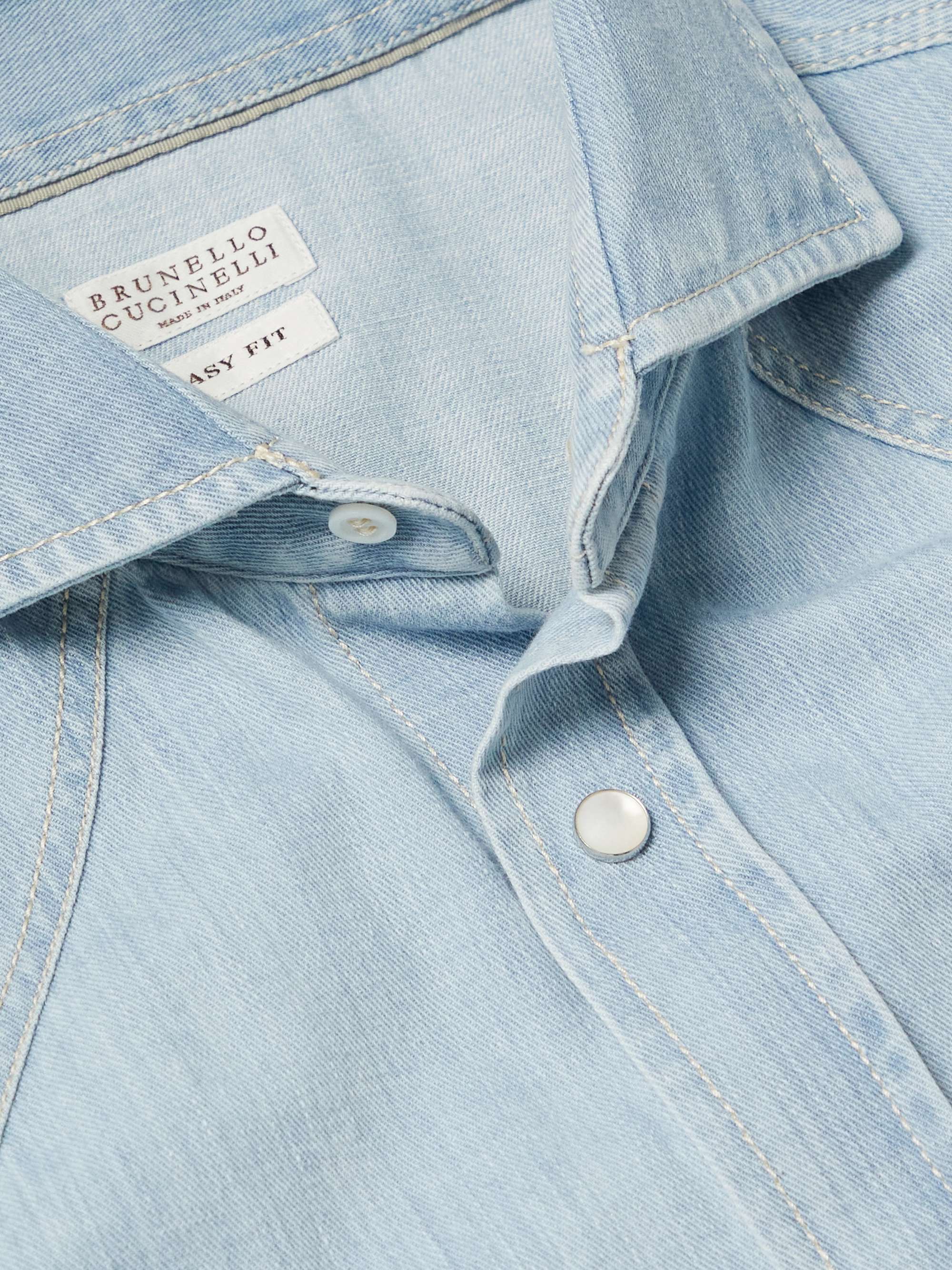 BRUNELLO CUCINELLI Denim Western Shirt