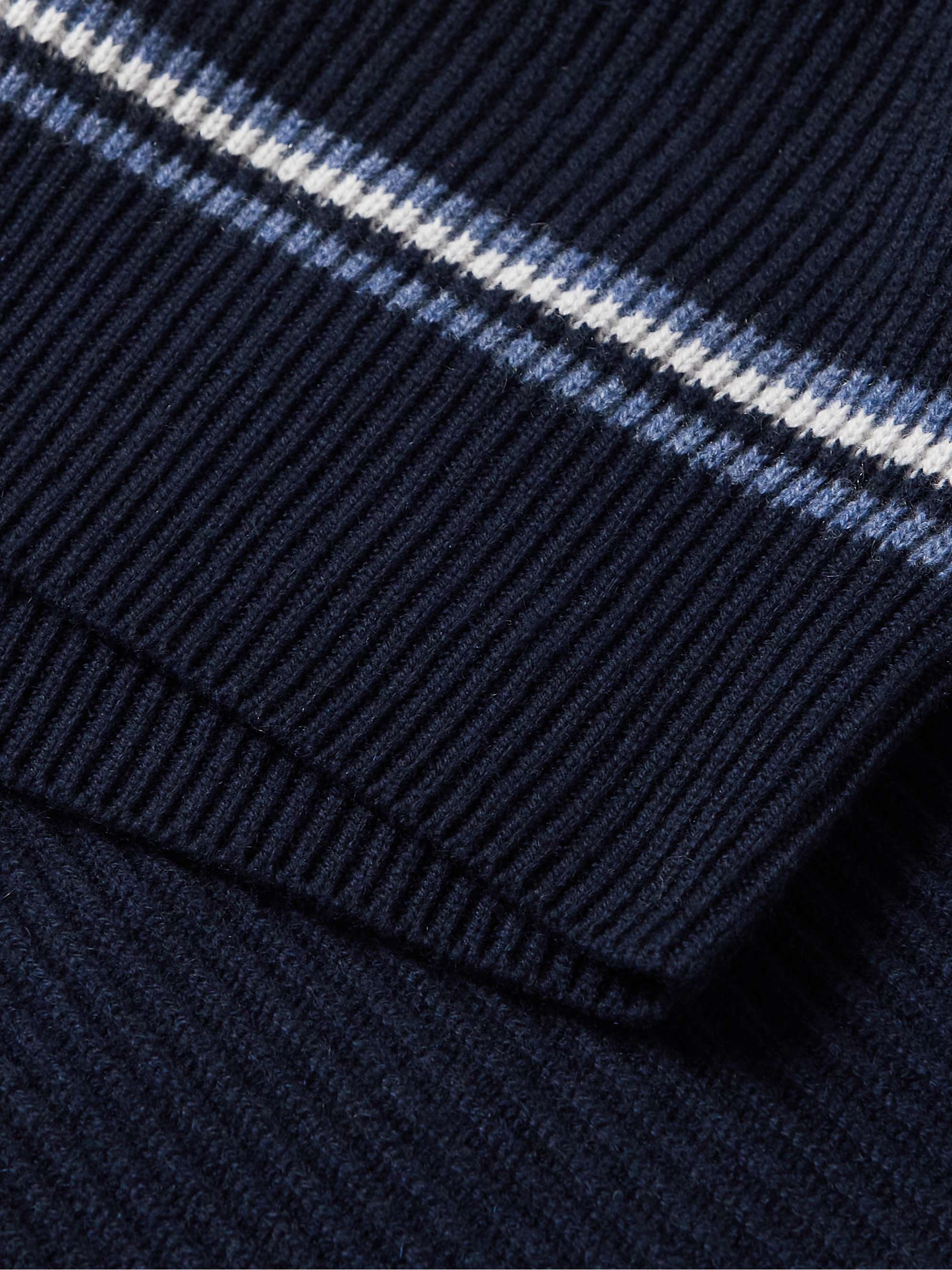 BRUNELLO CUCINELLI Striped Ribbed Cashmere Sweater