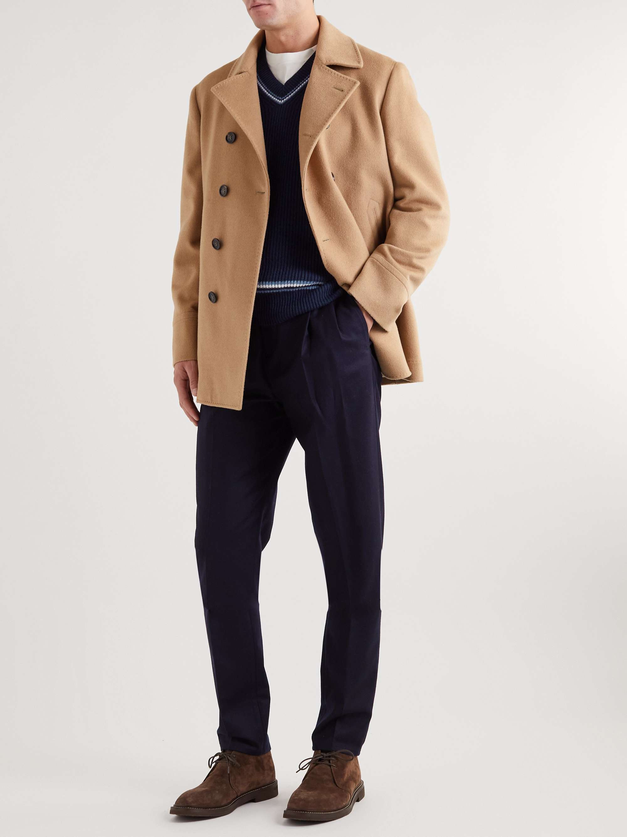BRUNELLO CUCINELLI Striped Ribbed Cashmere Sweater