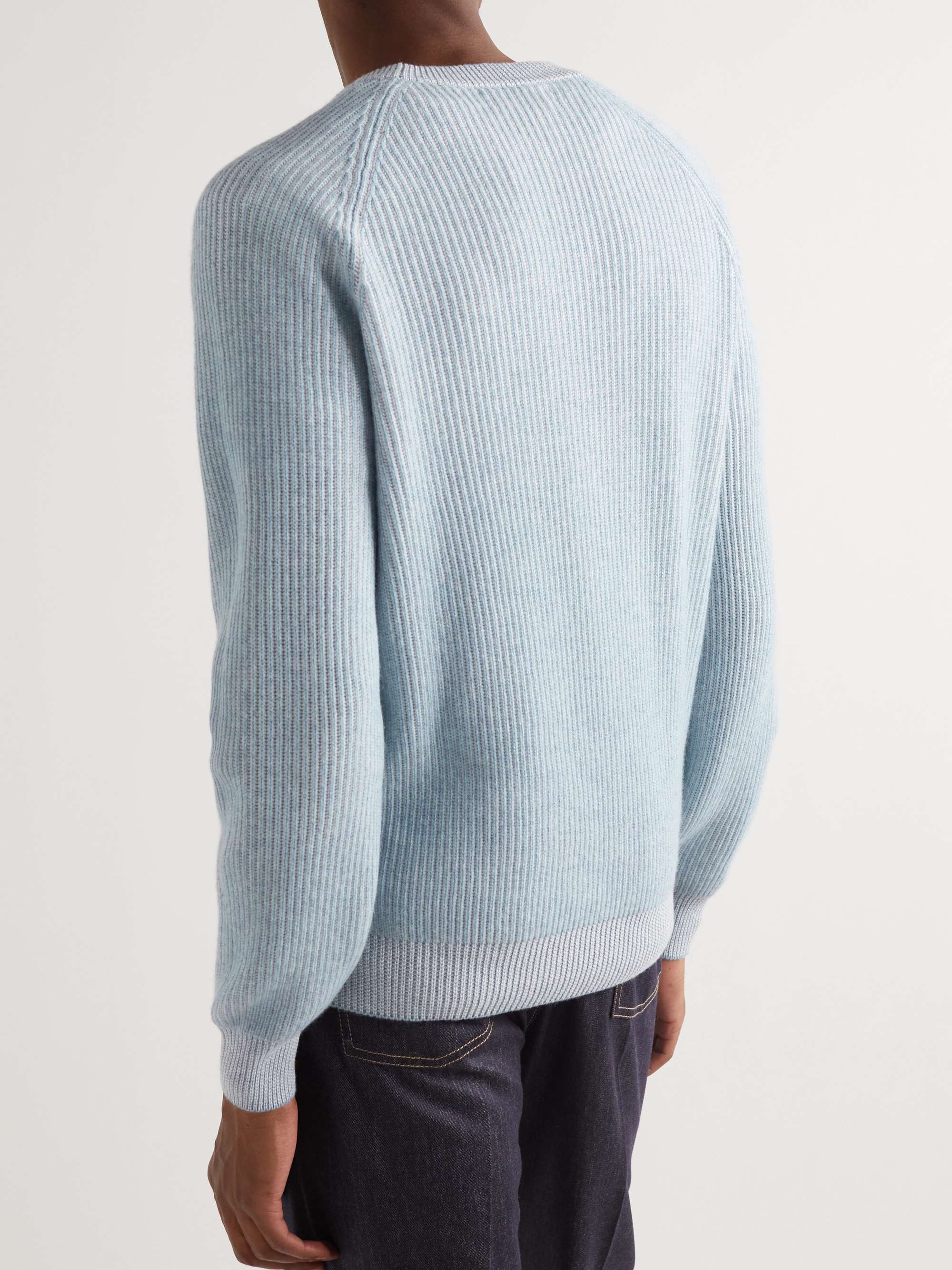 BRUNELLO CUCINELLI Striped Ribbed Cashmere Sweater